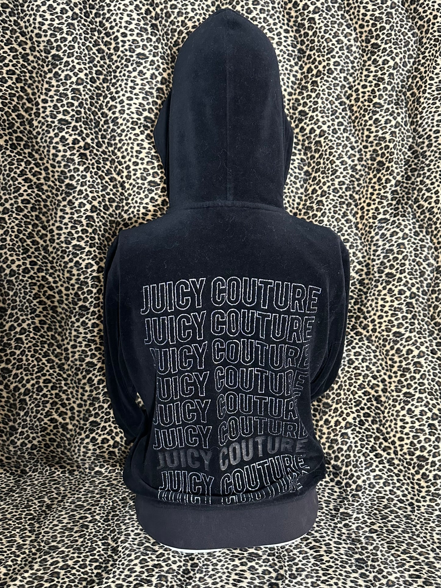 (M)juicy couture black velour zip up