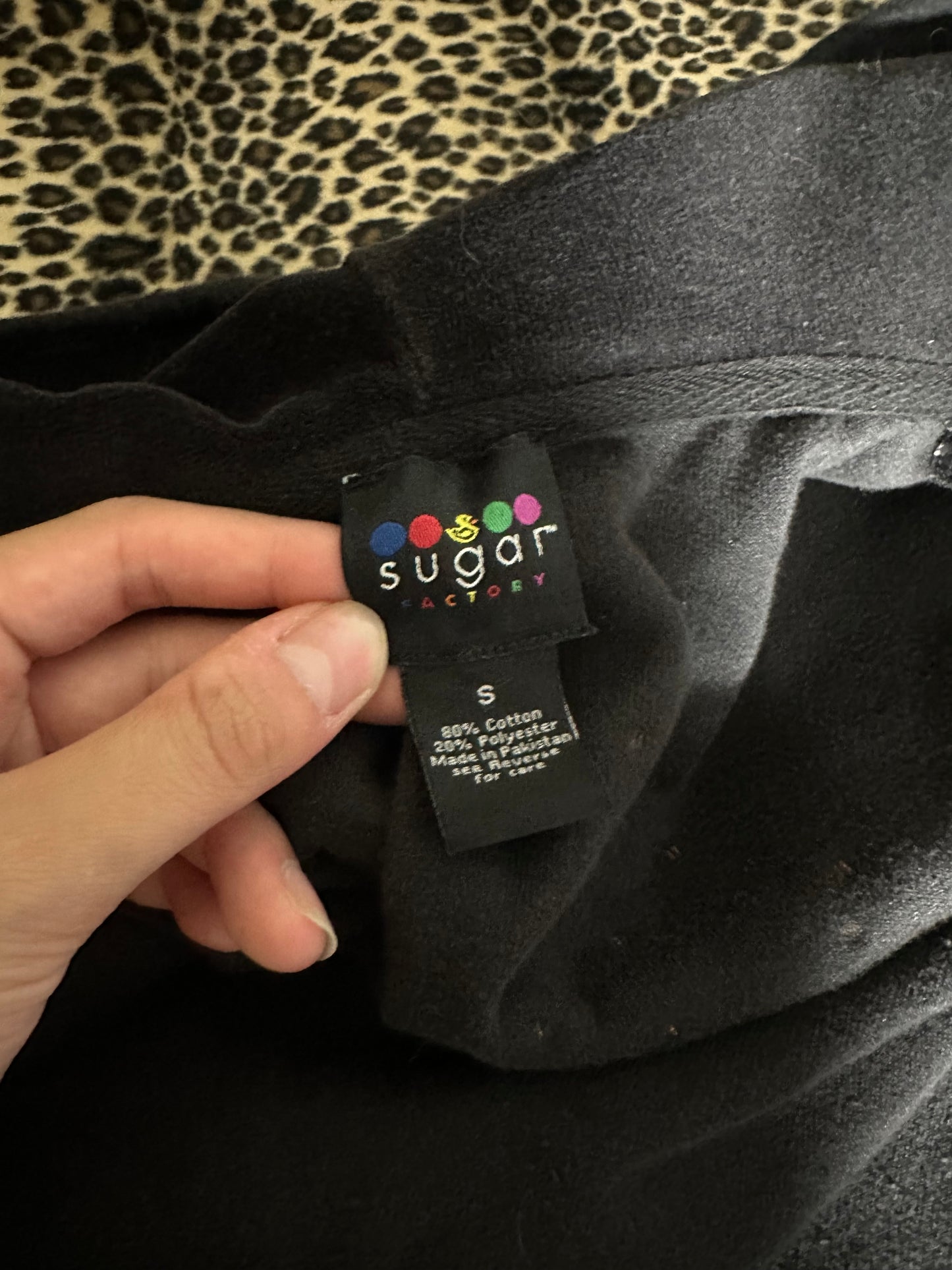 (S) velour “sweet life” butterfly black zip up