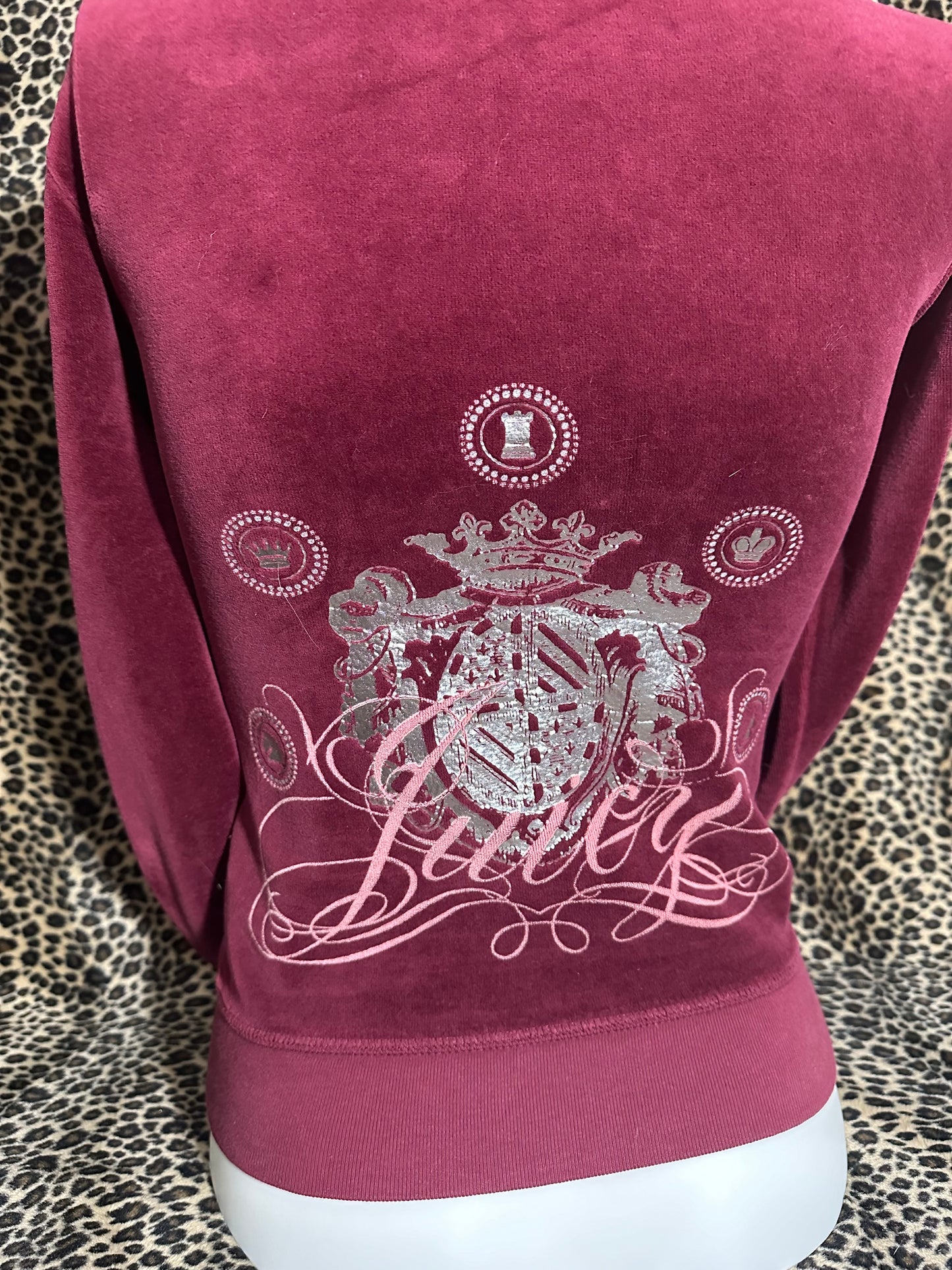 maroon velour juicy couture zipup