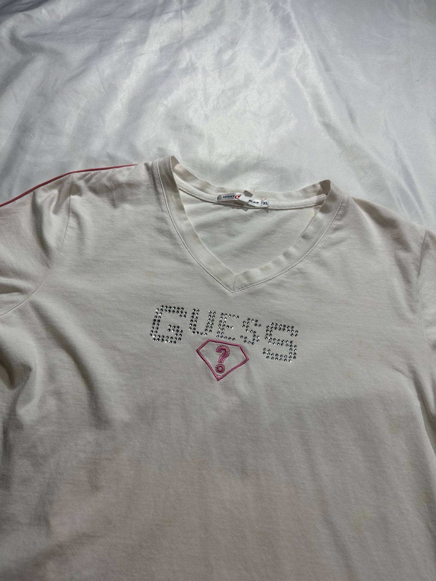 bedazzled guess jeans baby tee