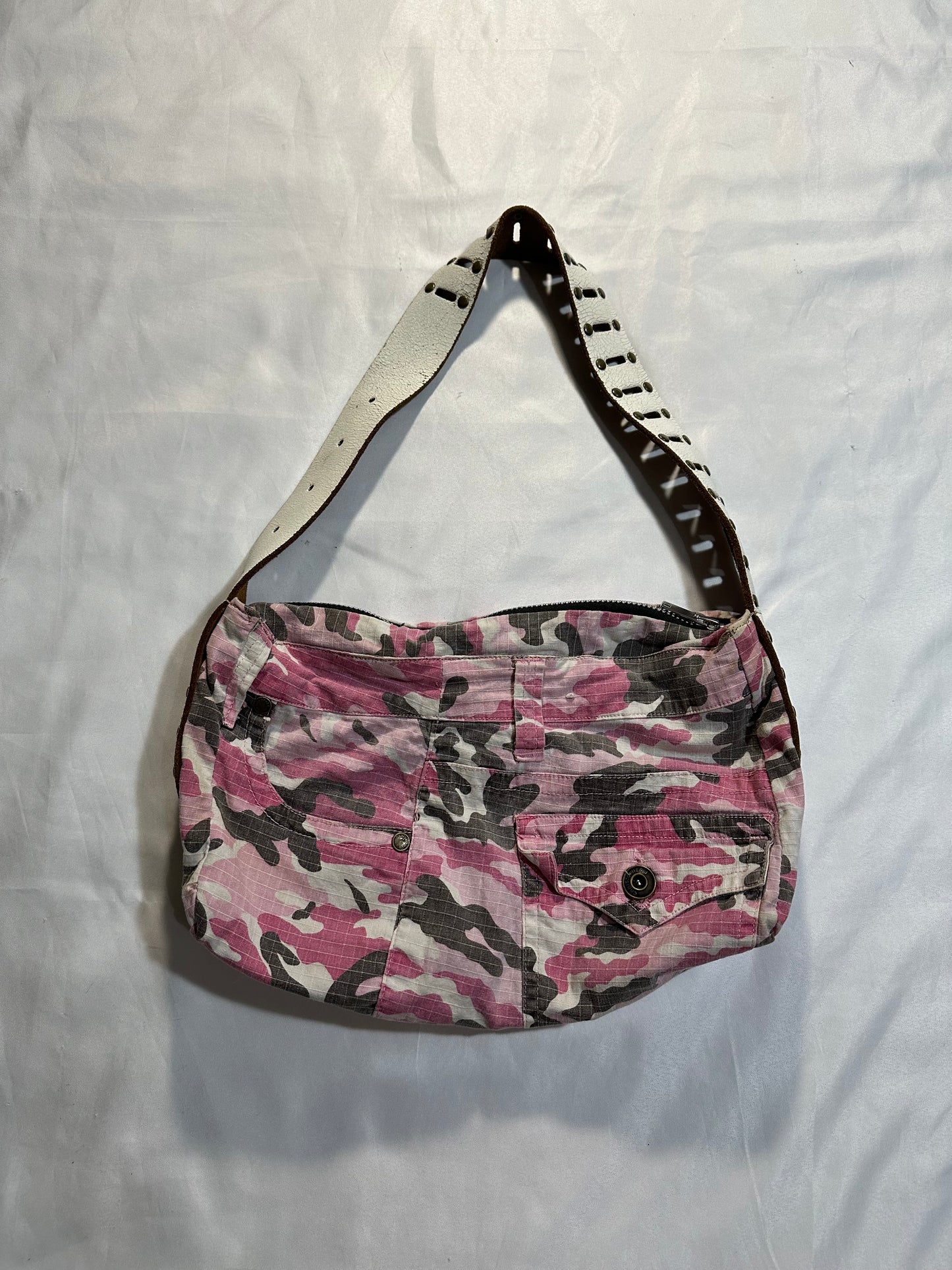 early 2000s pink camo handbag