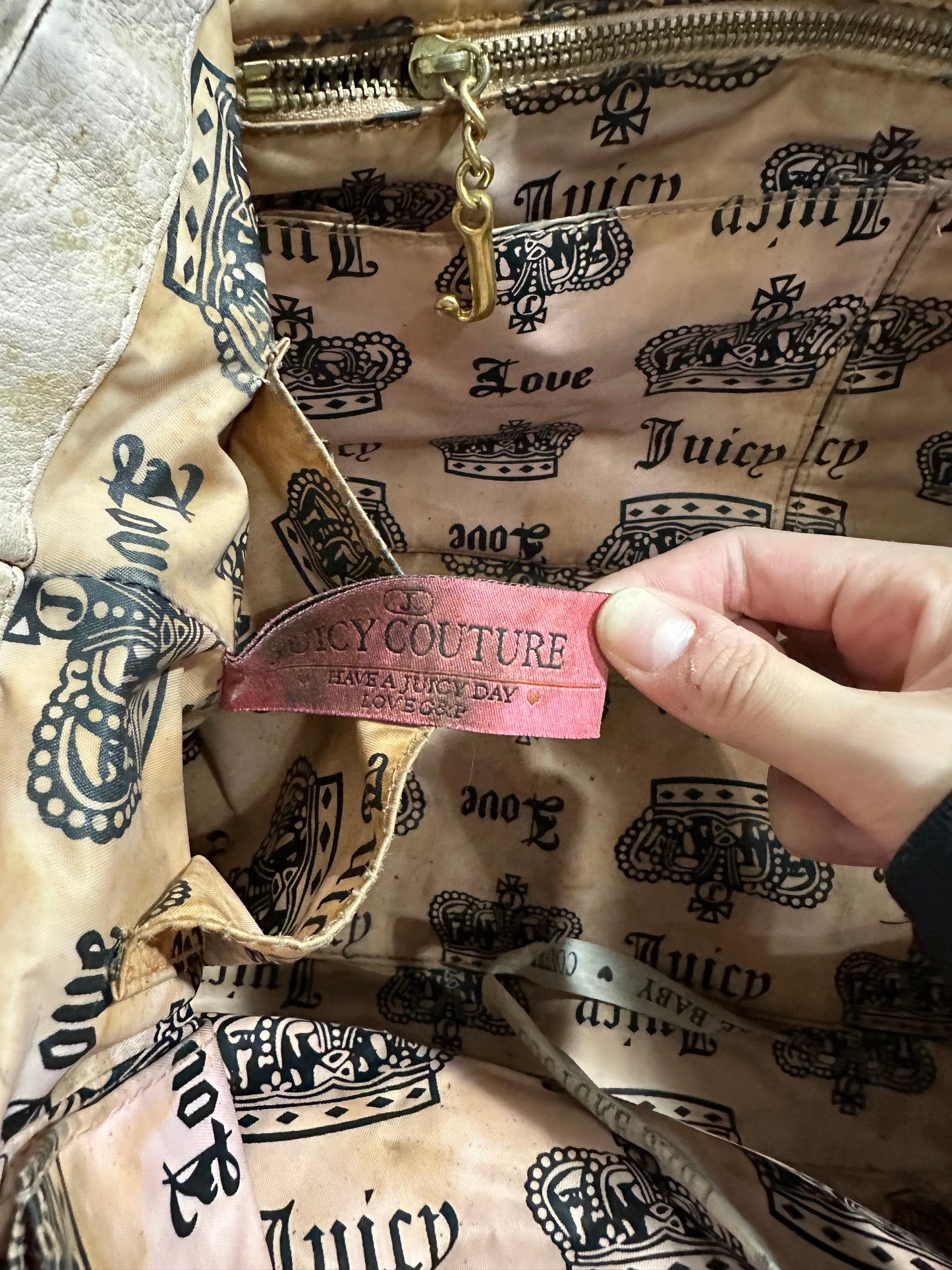 vtg juicy couture velour “heaven on earth” diaper bag