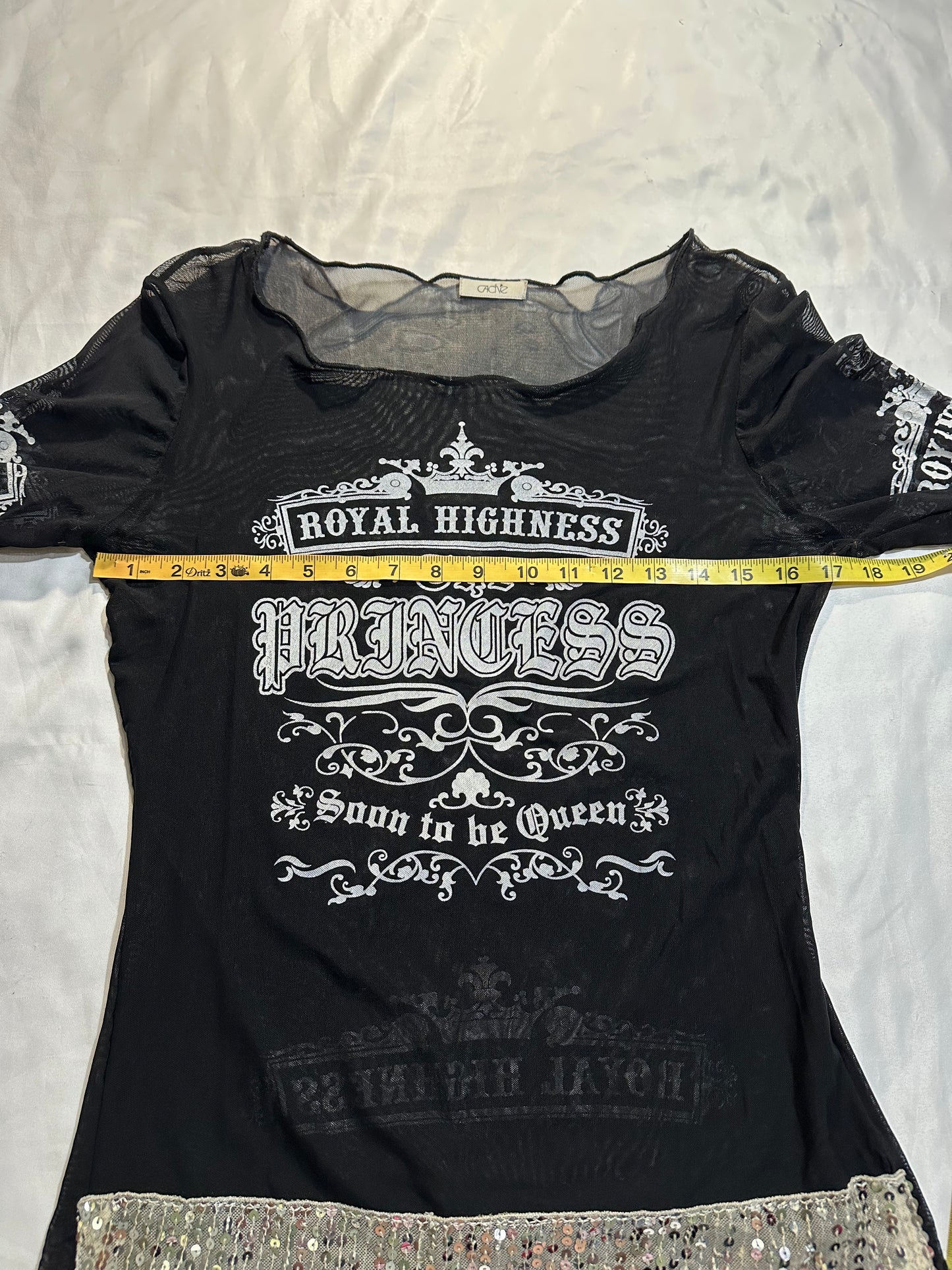 (XL)early 2000s caché princess mesh long sleeve