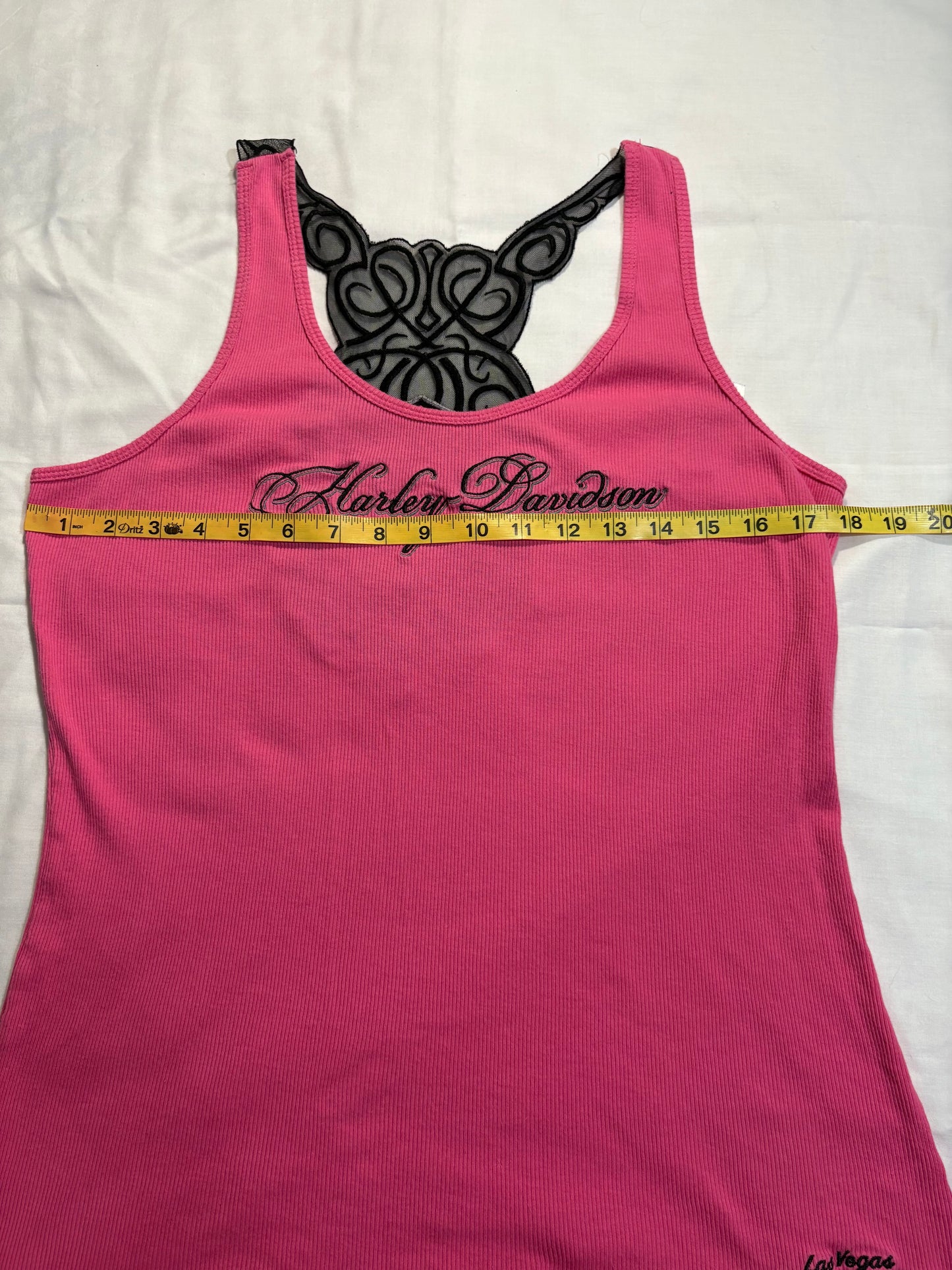 (XL)pink mesh harley davidson tank top