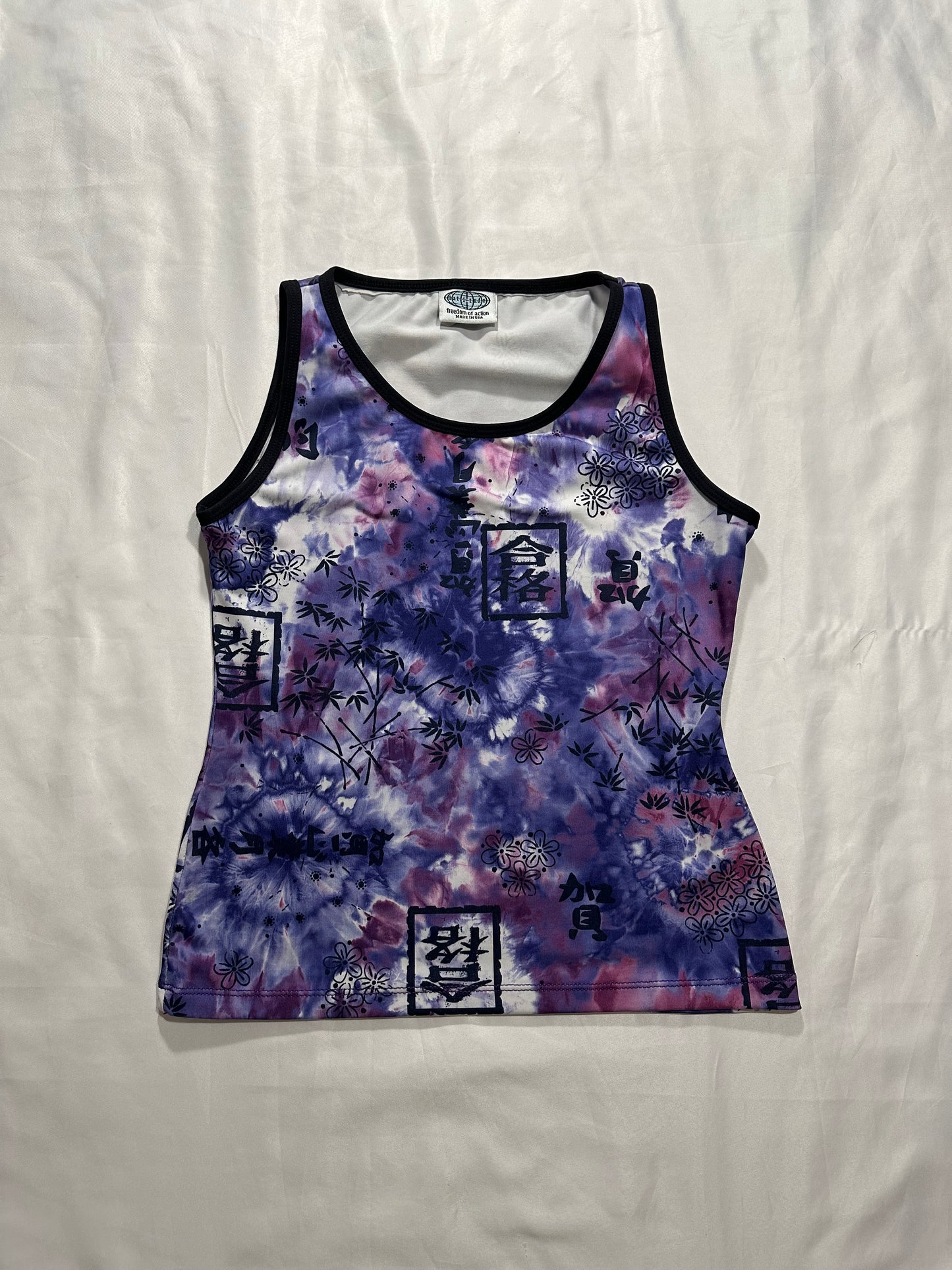 purple chinese letter tank top