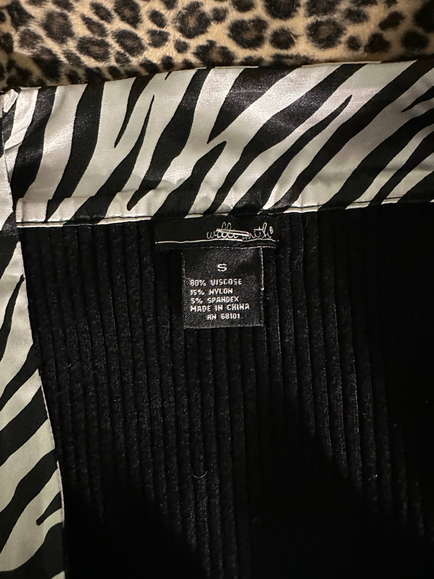 (S)mcbling zebra print zip up tank top