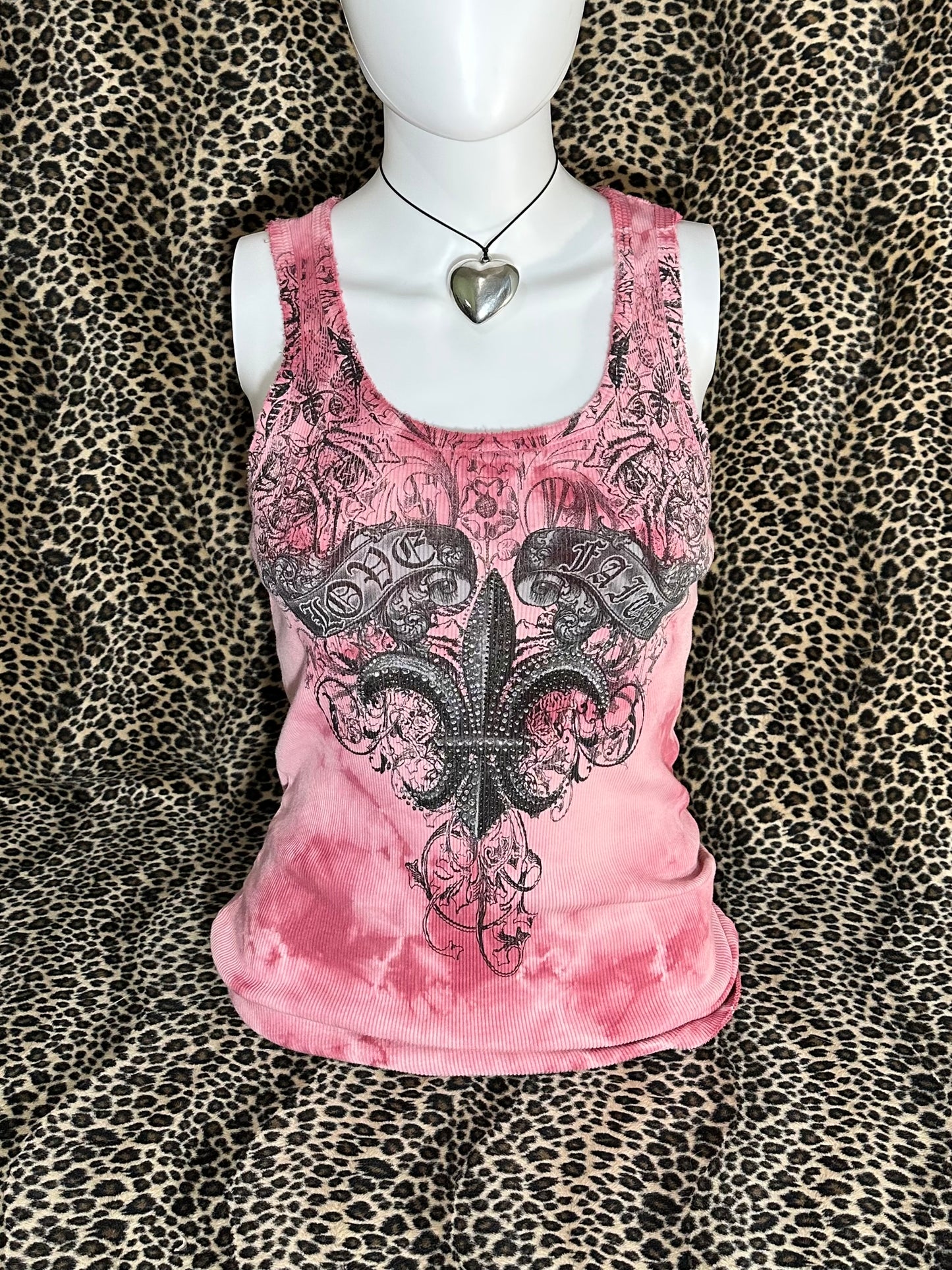 (M)cyber y2k bedazzled pink tank top