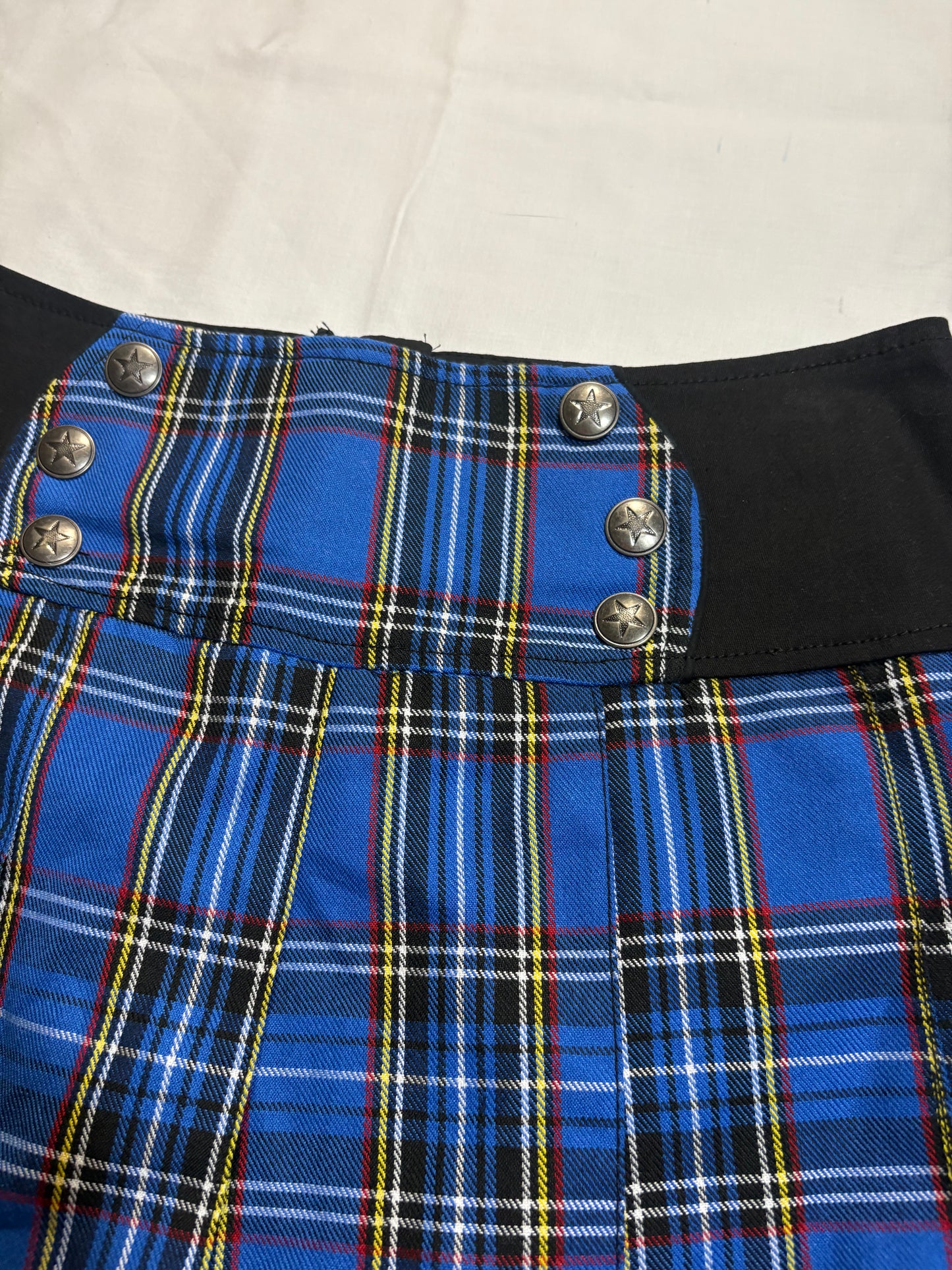 (M)vtg royal bones blue plaid pleated skirt