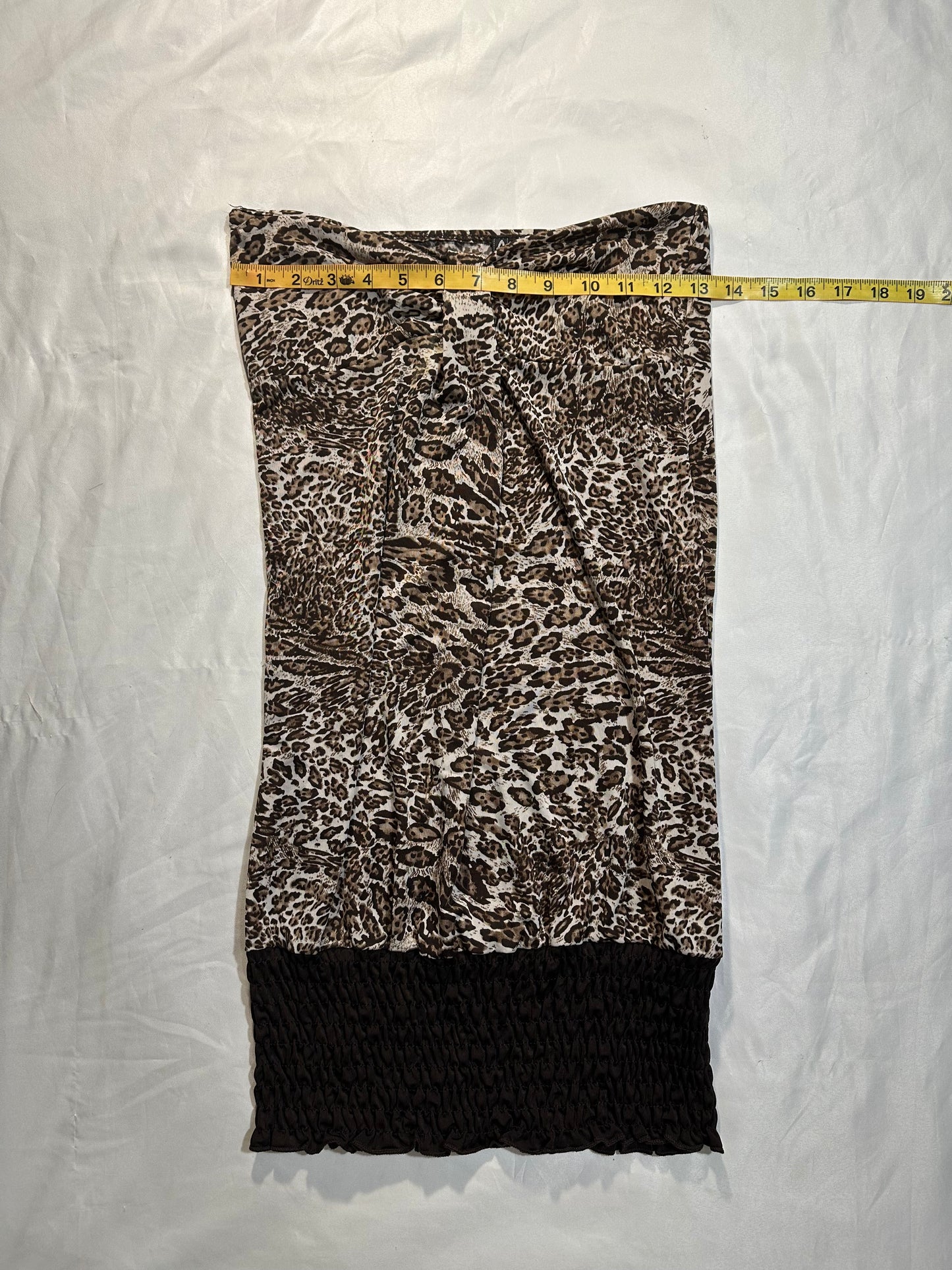 (M)vtg leopard print mini dress/tube top