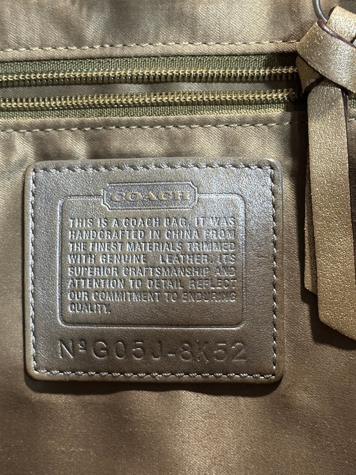 beige coach monogram tote purse