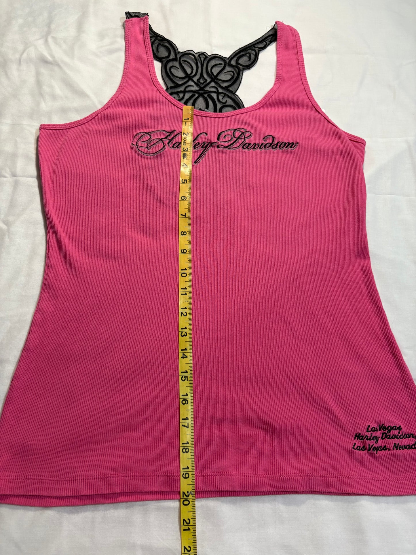 (XL)pink mesh harley davidson tank top