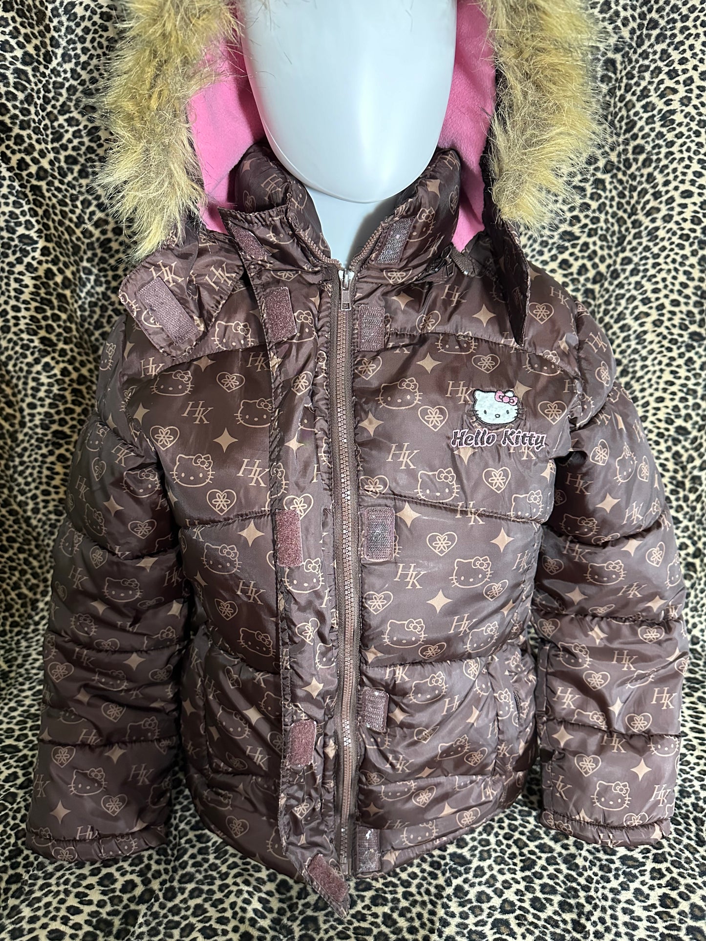 sanrio hk fur puffer zip up