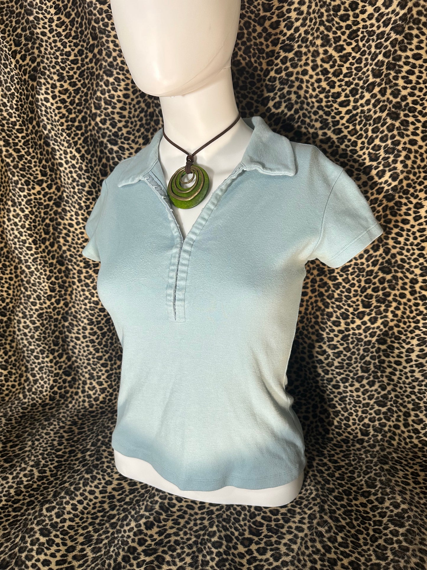 (S)vtg early 2000s baby blue polo shirt