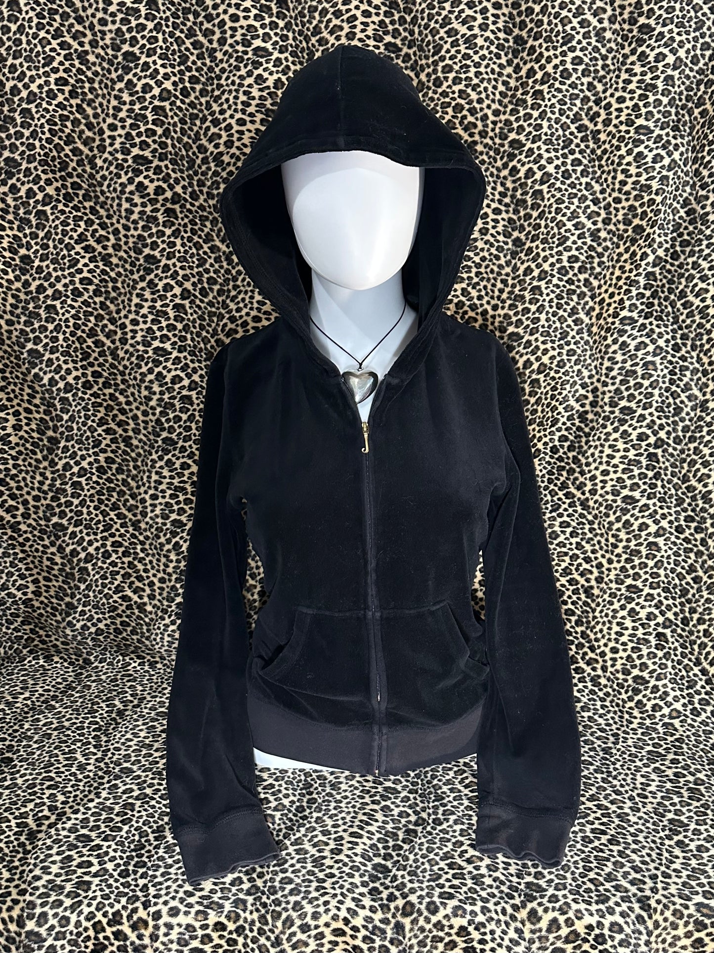 (M)juicy couture black velour zip up