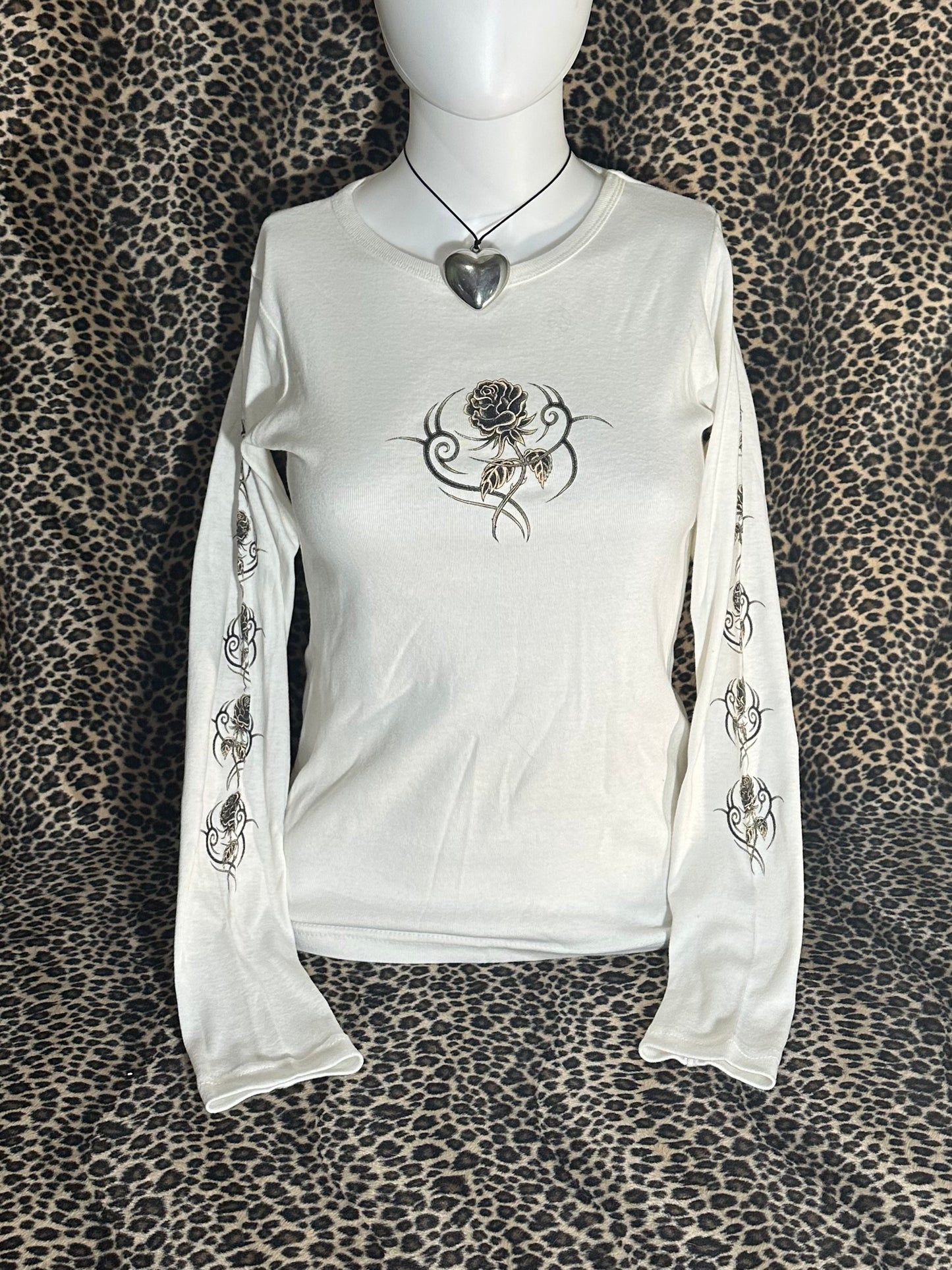 (S)vtg hot leathers cyber rose long sleeve