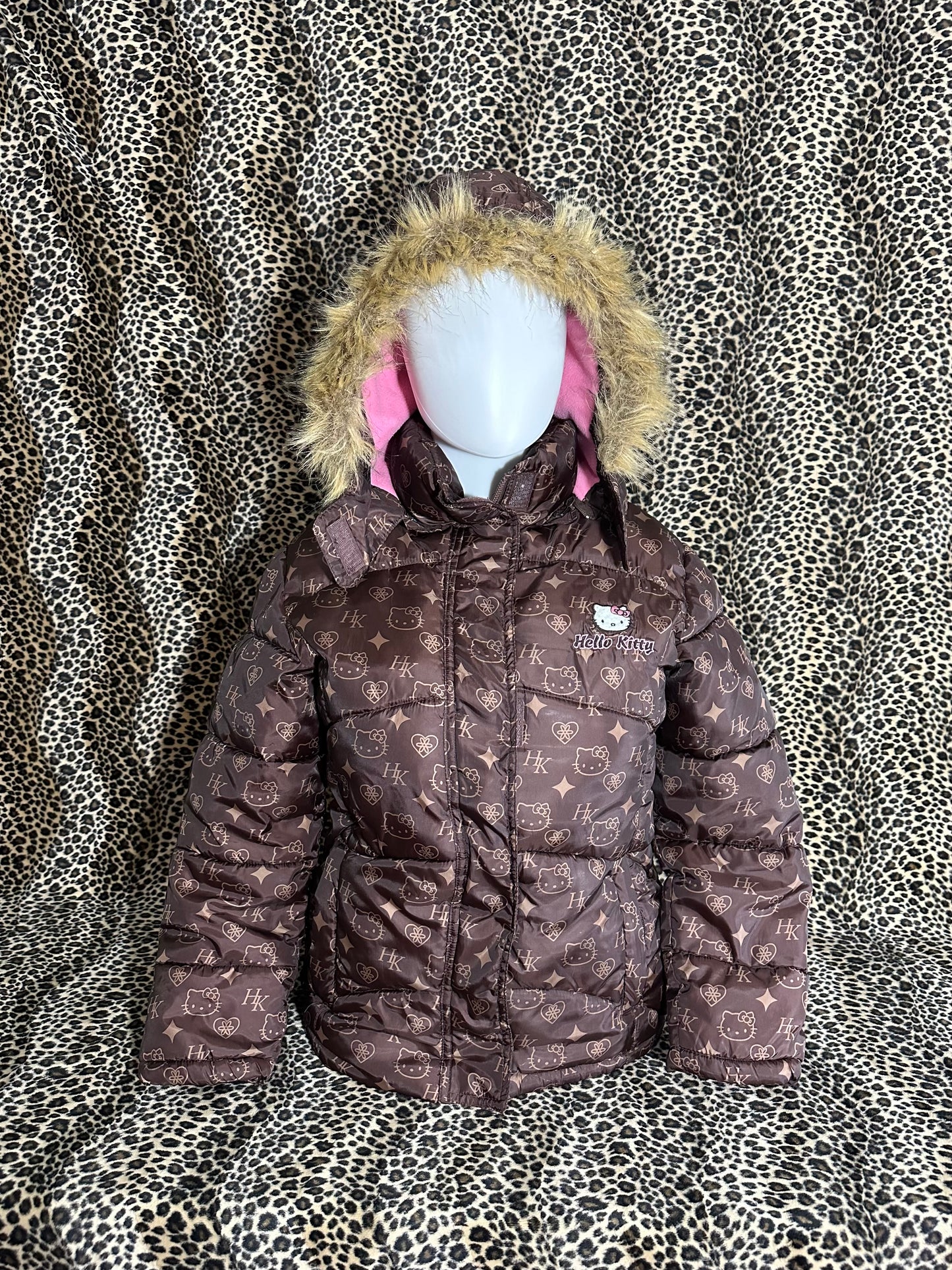 sanrio hk fur puffer zip up