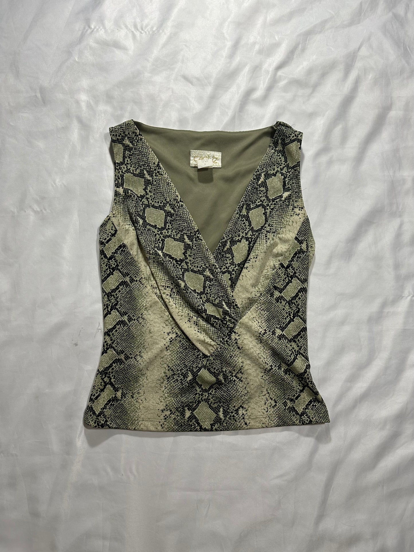 y2k cache snake skin tank top
