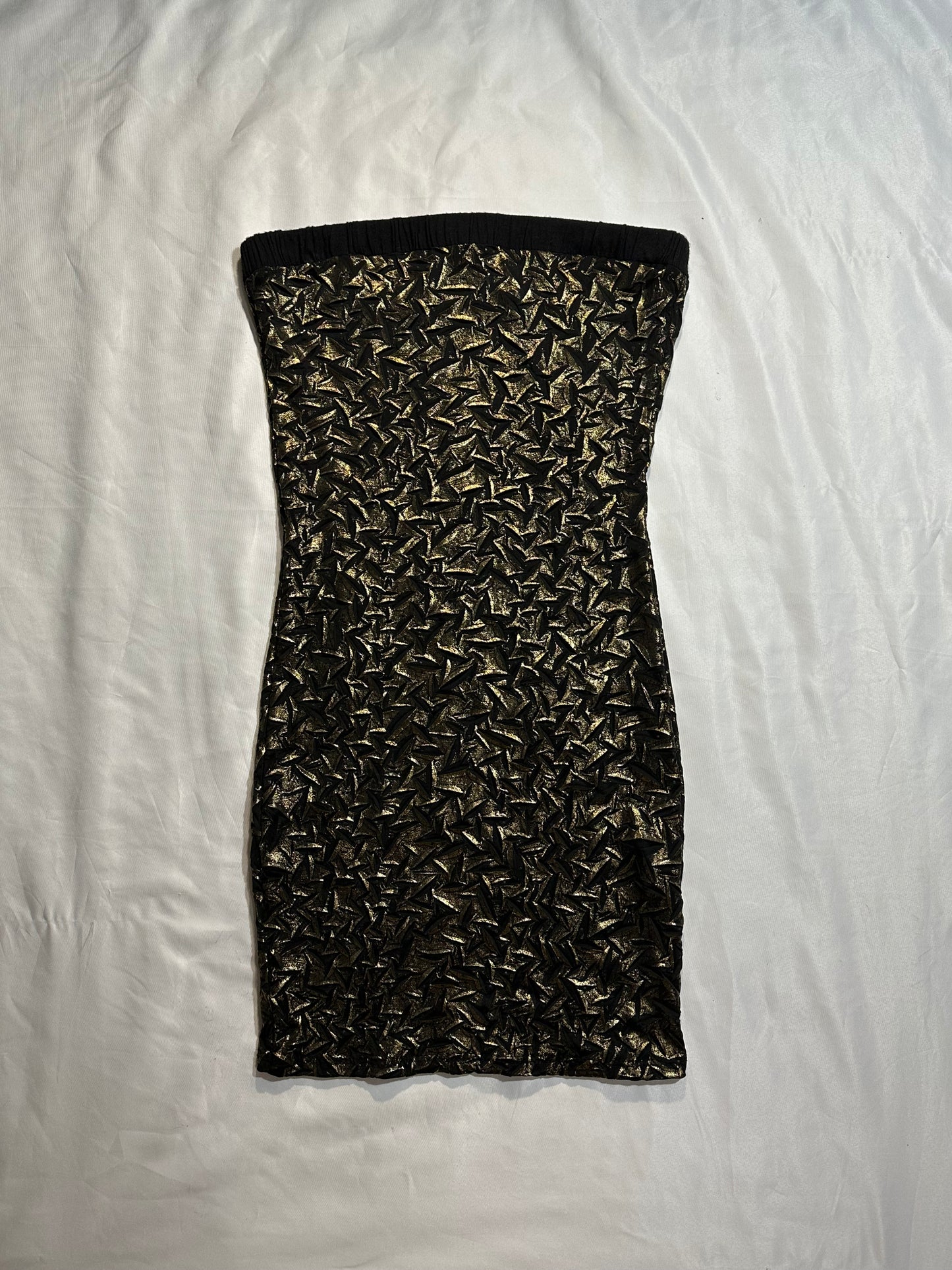 (S)early 2000s metallic strapless dress