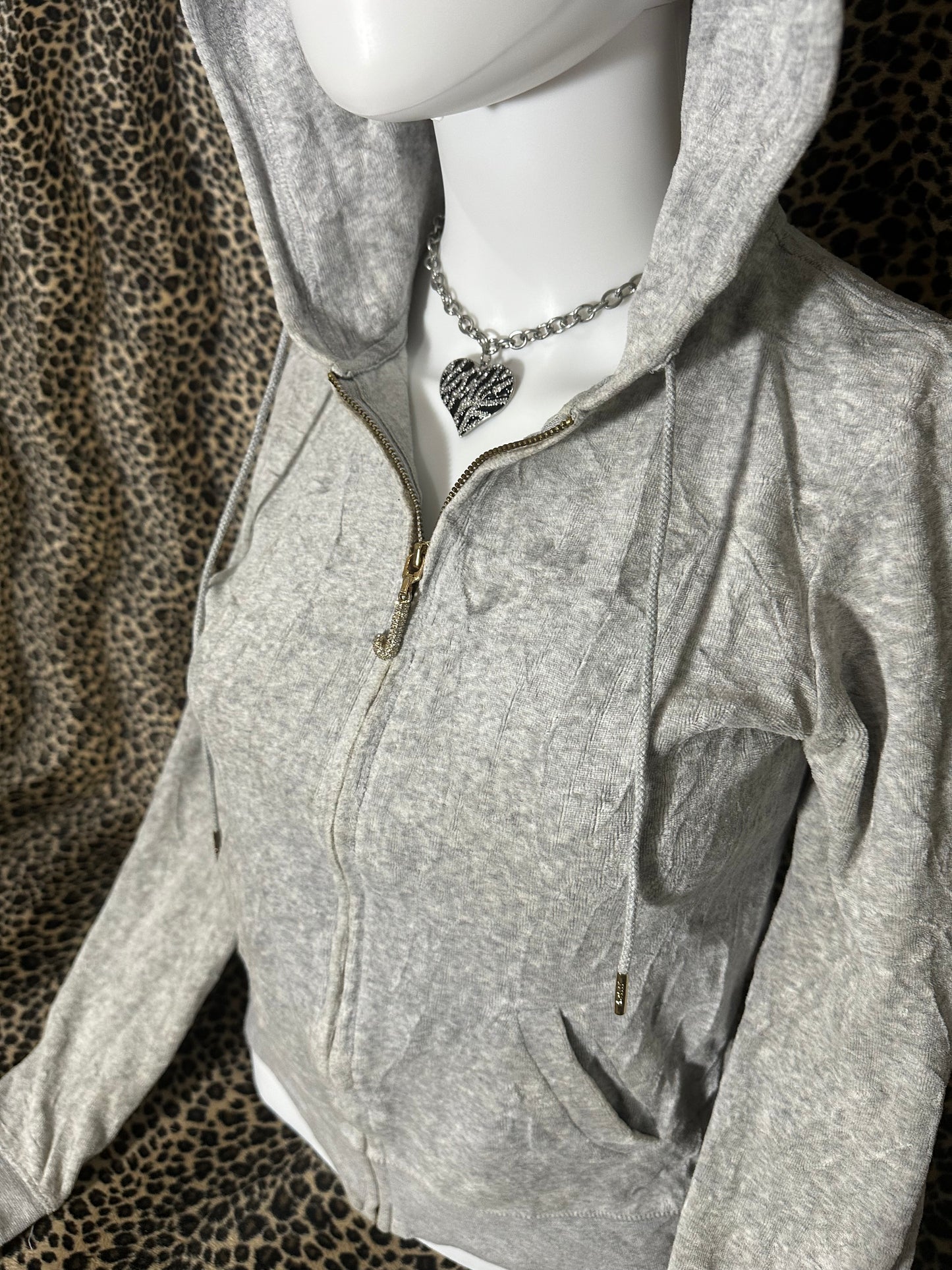(S)grey velour juicy couture zip up