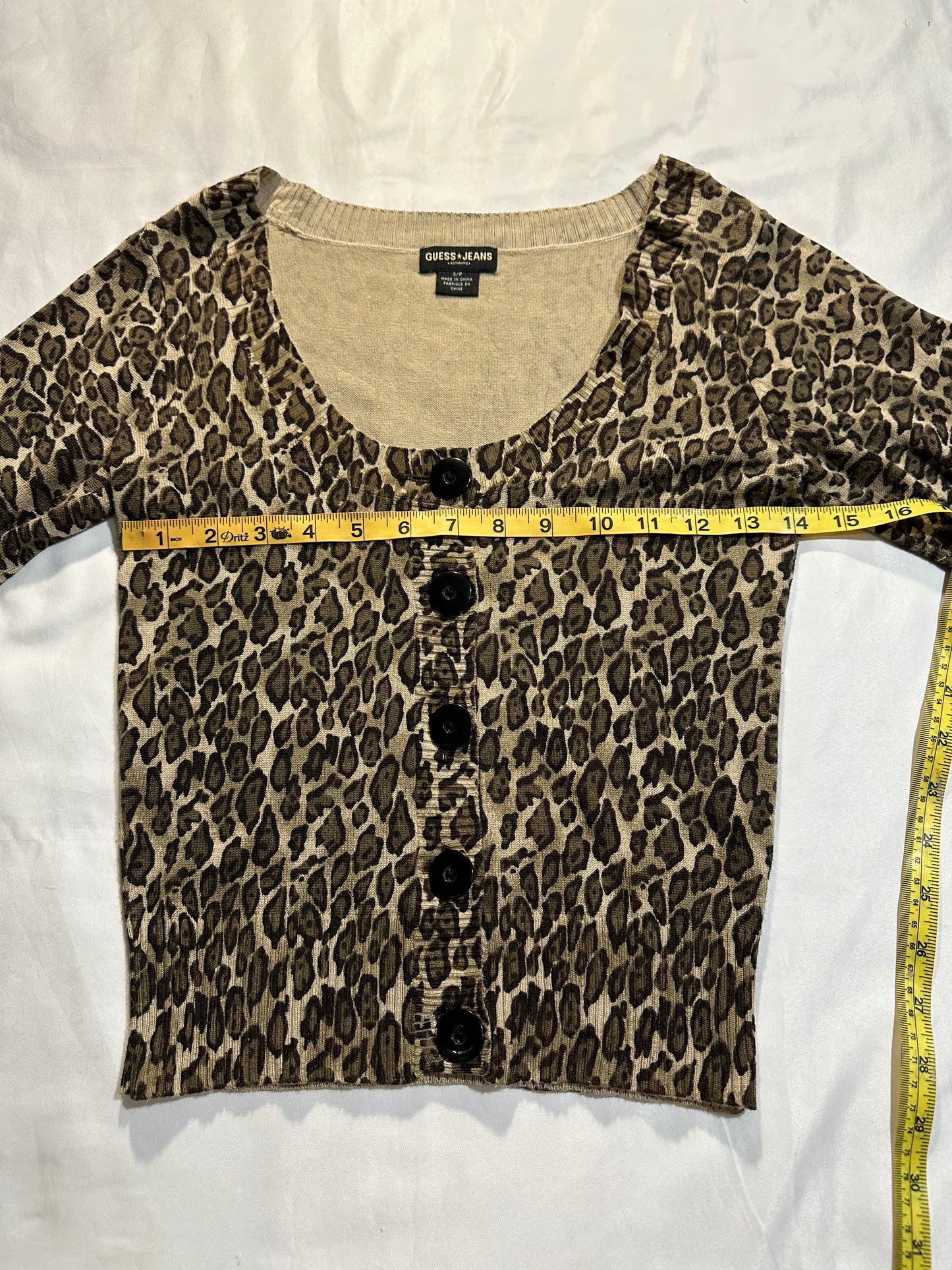 (S)vtg guess jeans leopard print cardigan