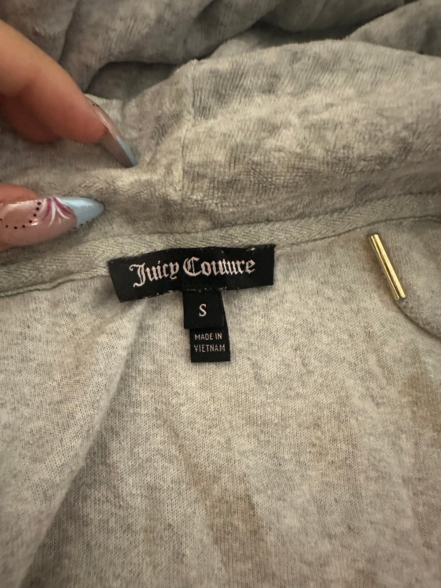 (S)grey velour juicy couture zip up