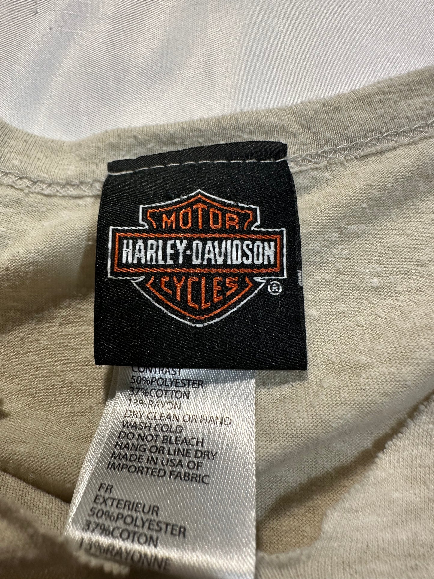 (L/XL)bedazzled harley davidson wings top