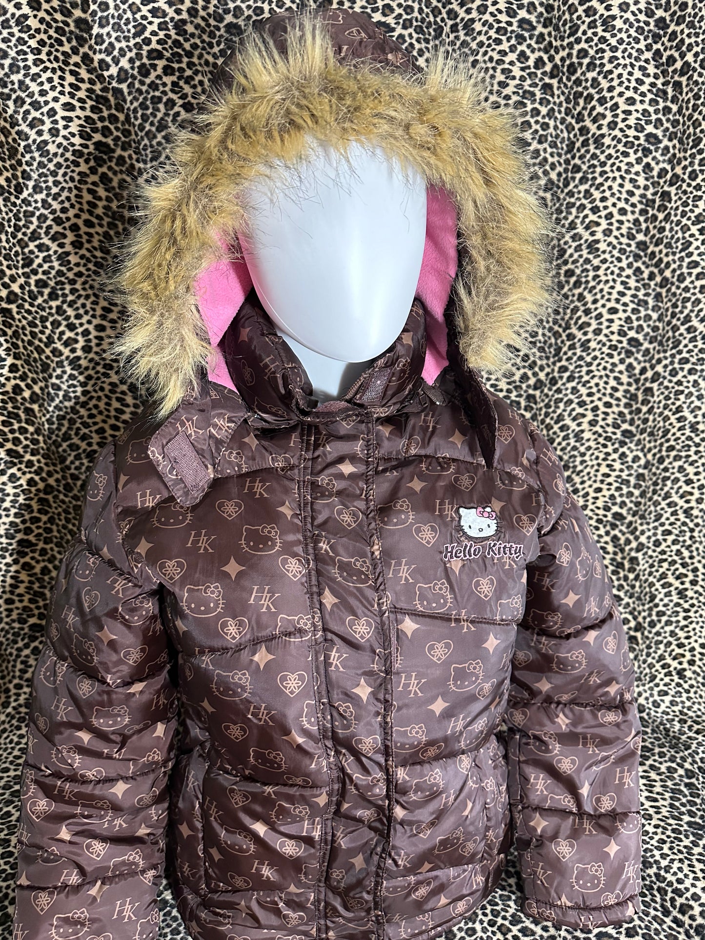 sanrio hk fur puffer zip up