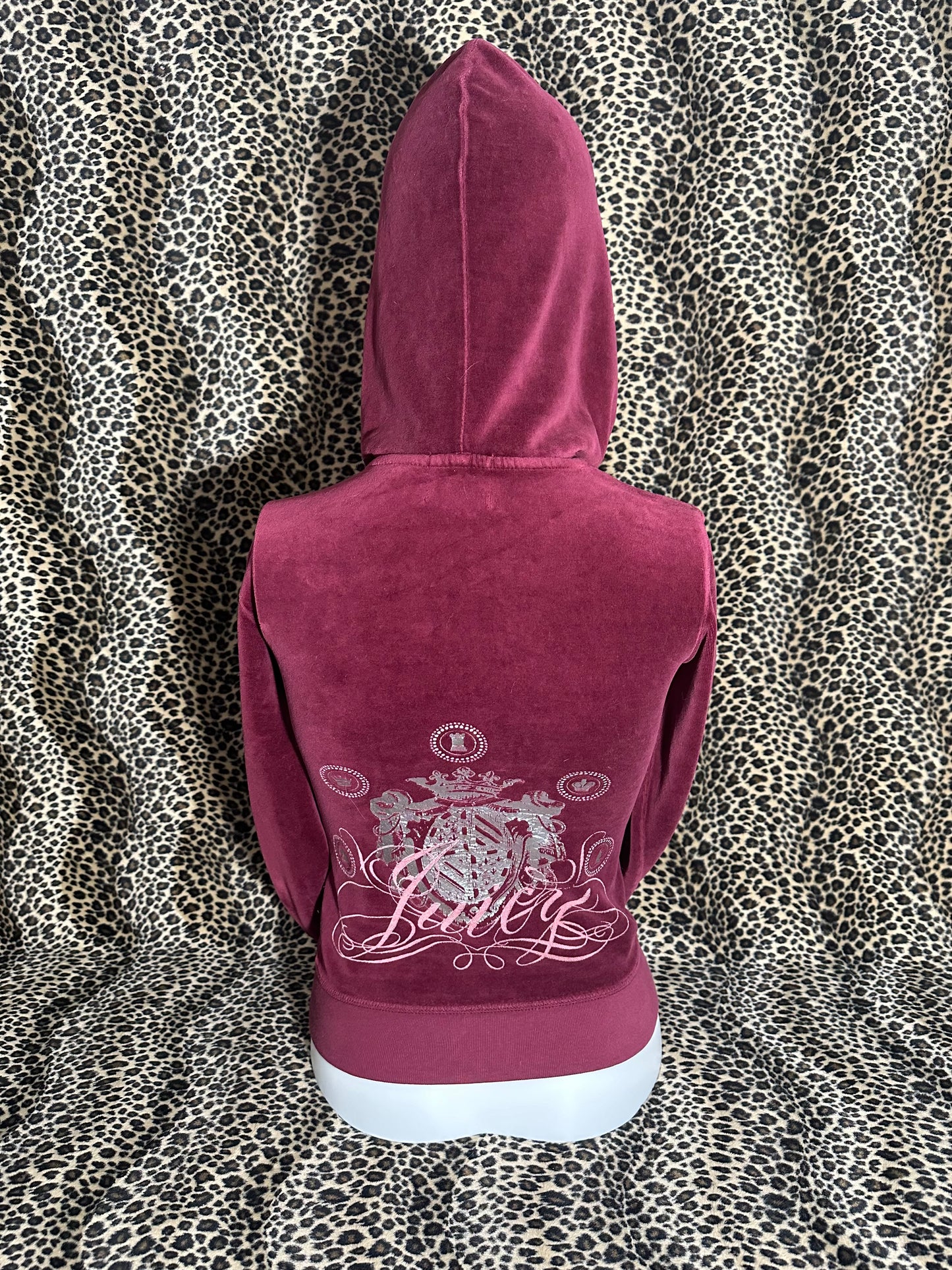 maroon velour juicy couture zipup