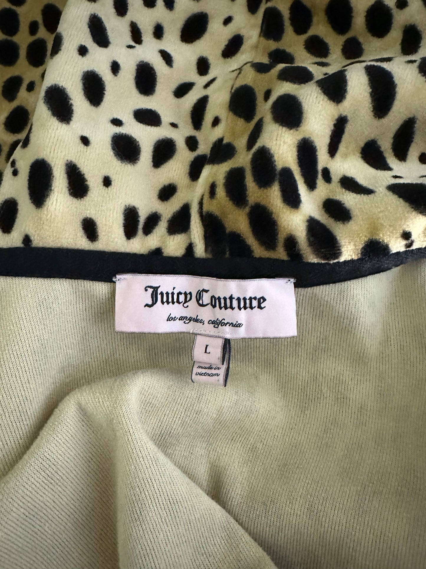 (L)RARE cheetah print terry cloth juicy couture zip up