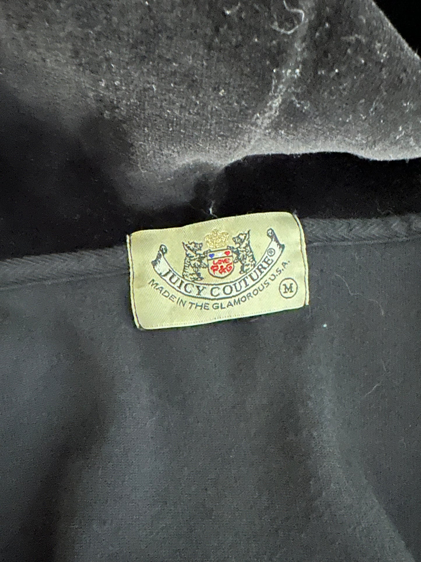 (M)juicy couture black plain velour zip up