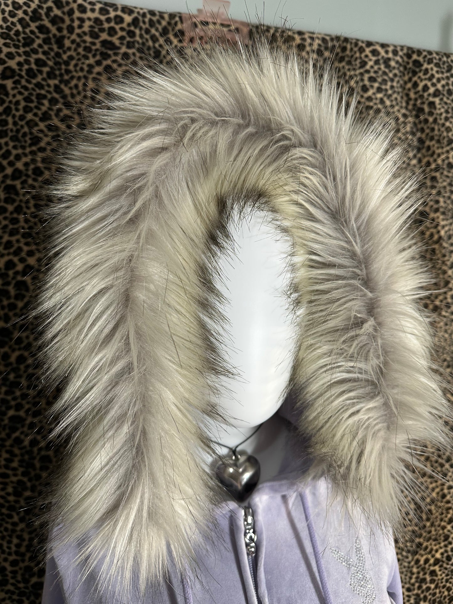 (XS)reworked hand sewn nwt playboy velour fur zip up
