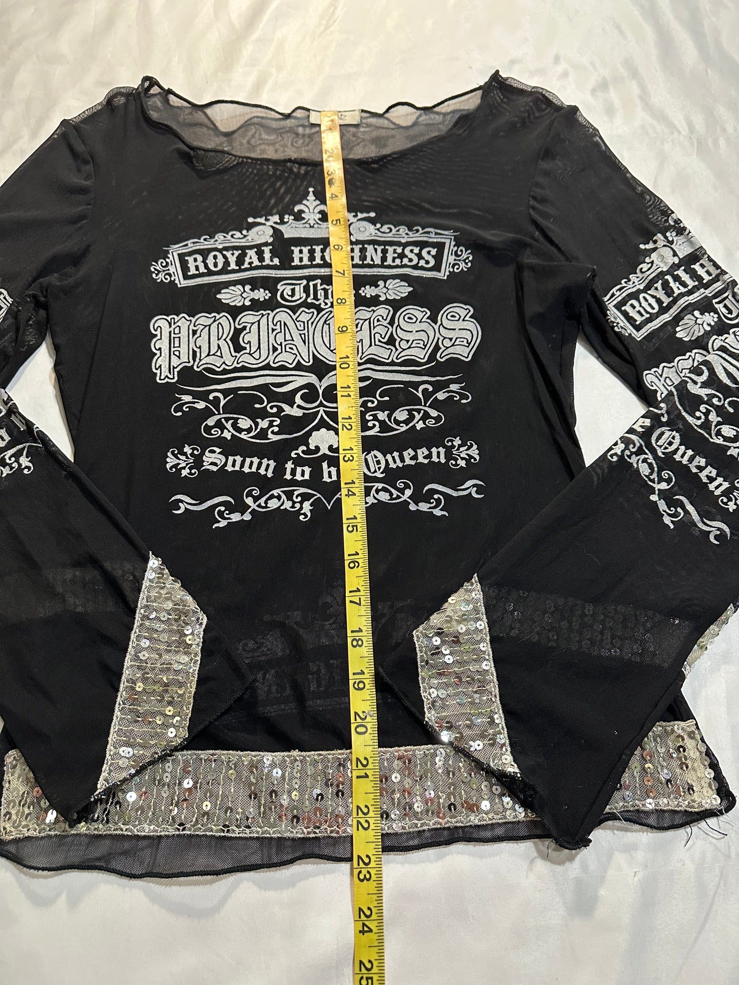 (XL)early 2000s caché princess mesh long sleeve