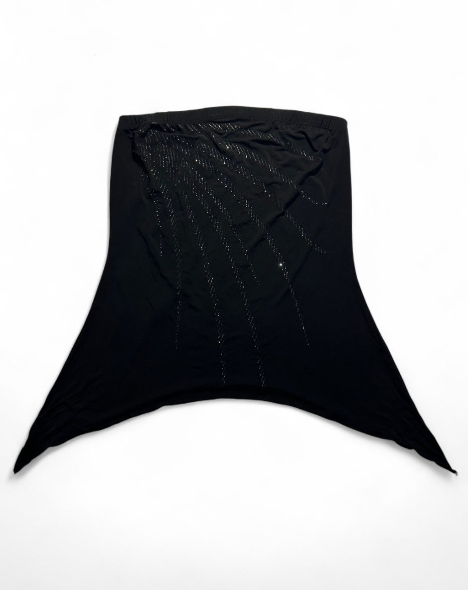 (XL)vtg asymmetrical sparkly tube top