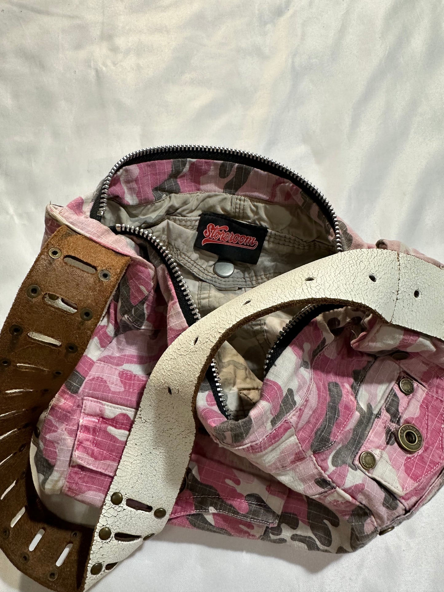 early 2000s pink camo handbag