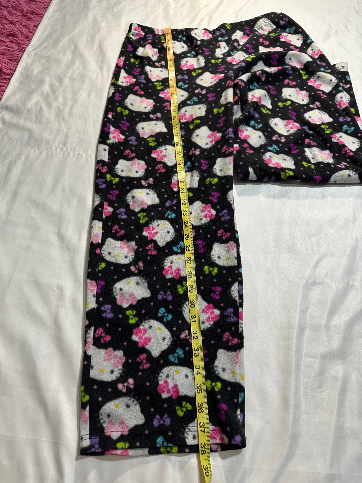 (L)sanrio hk black bow pj pants