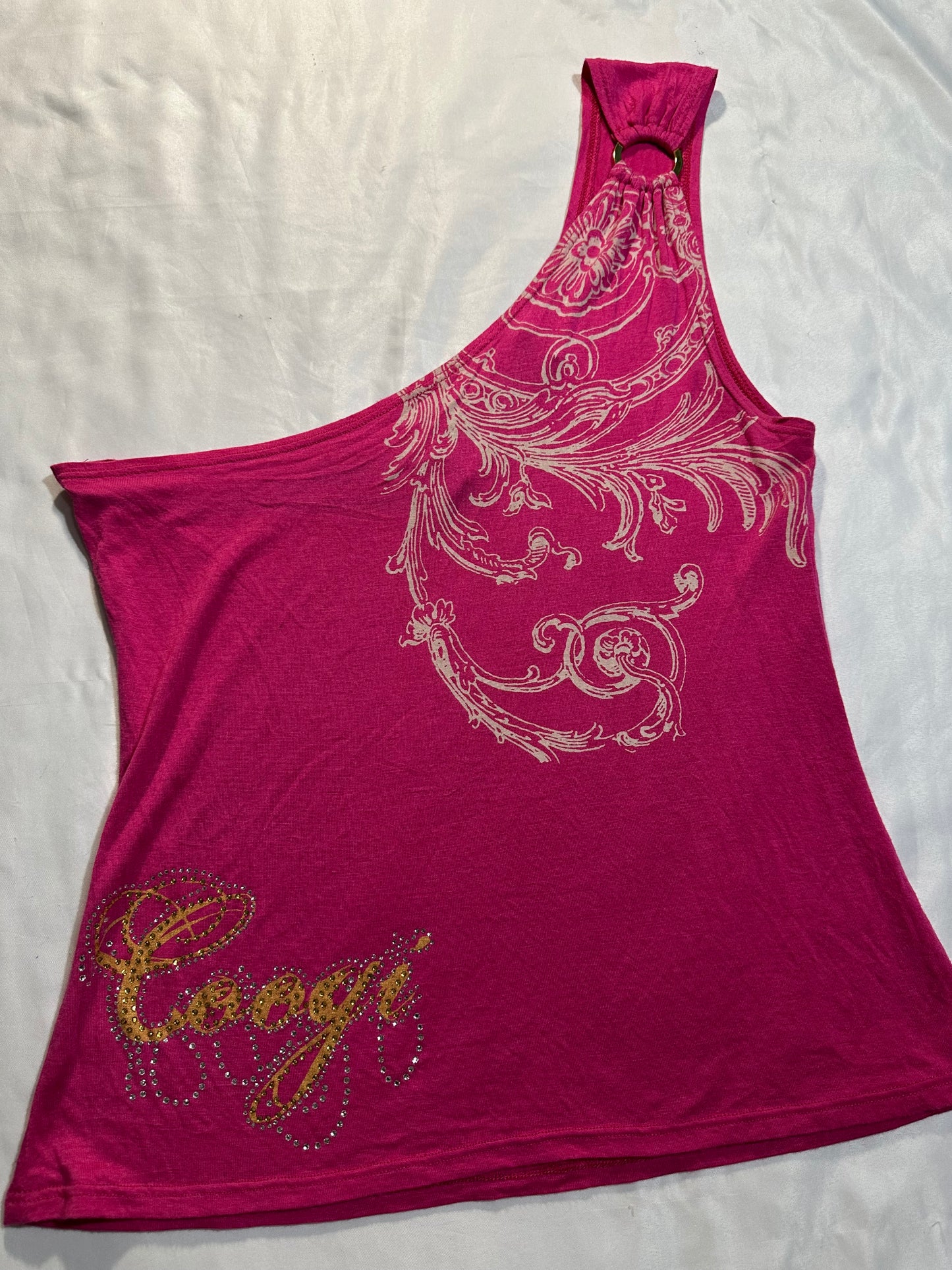 (M)early 2000s hot pink coogi one sleeved tank top