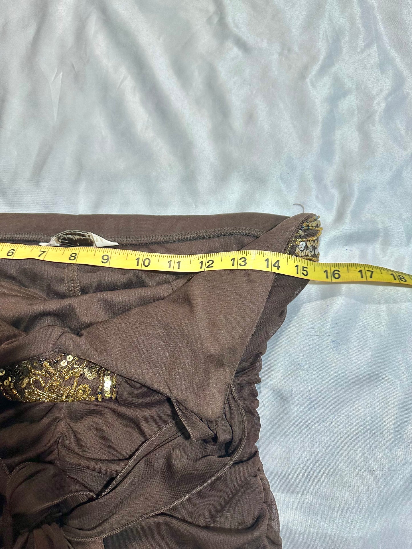 (M-L)early 2000s halter brown dress