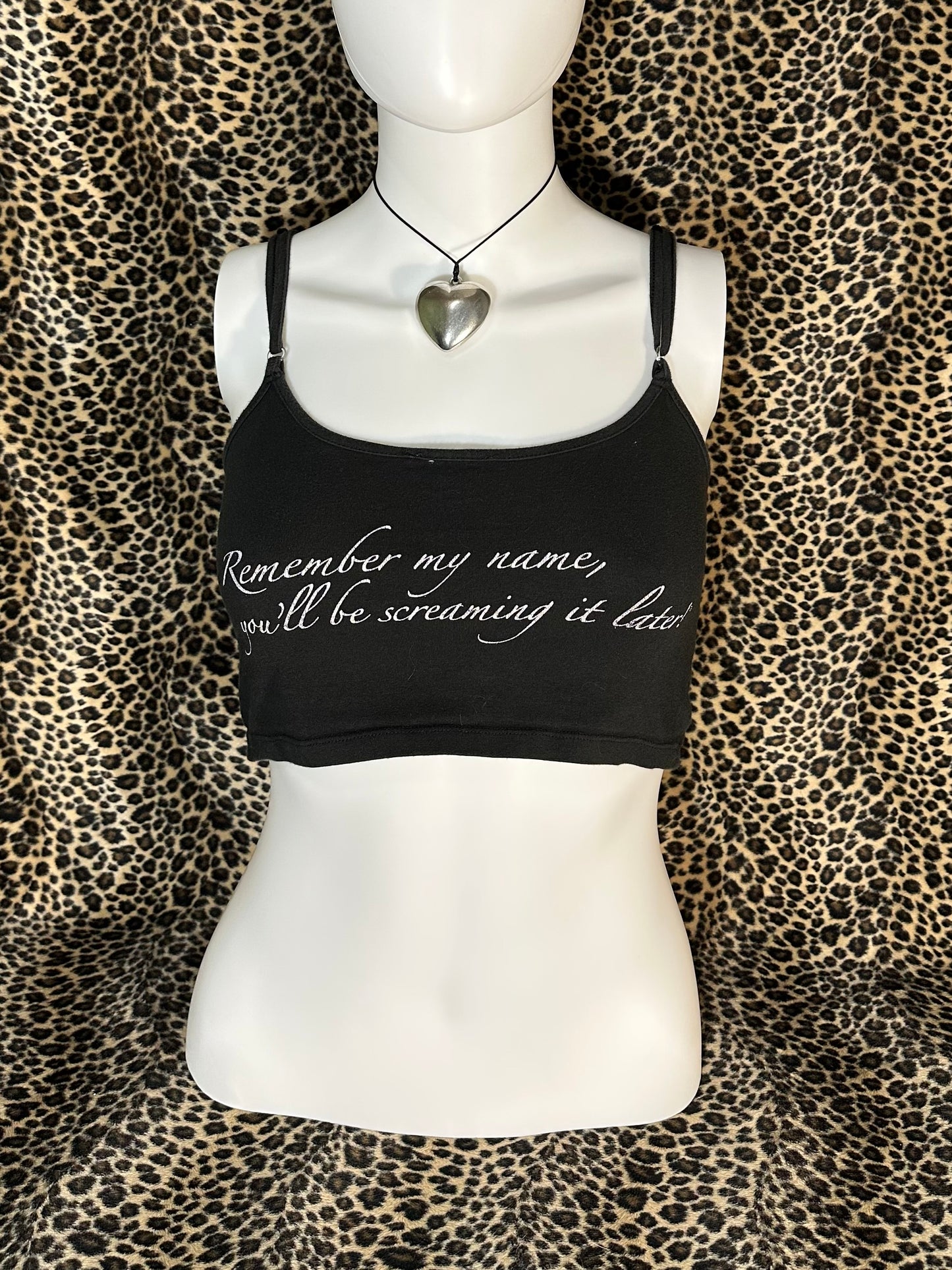 (S) “remember my name, you’ll be screaming it later” tank top