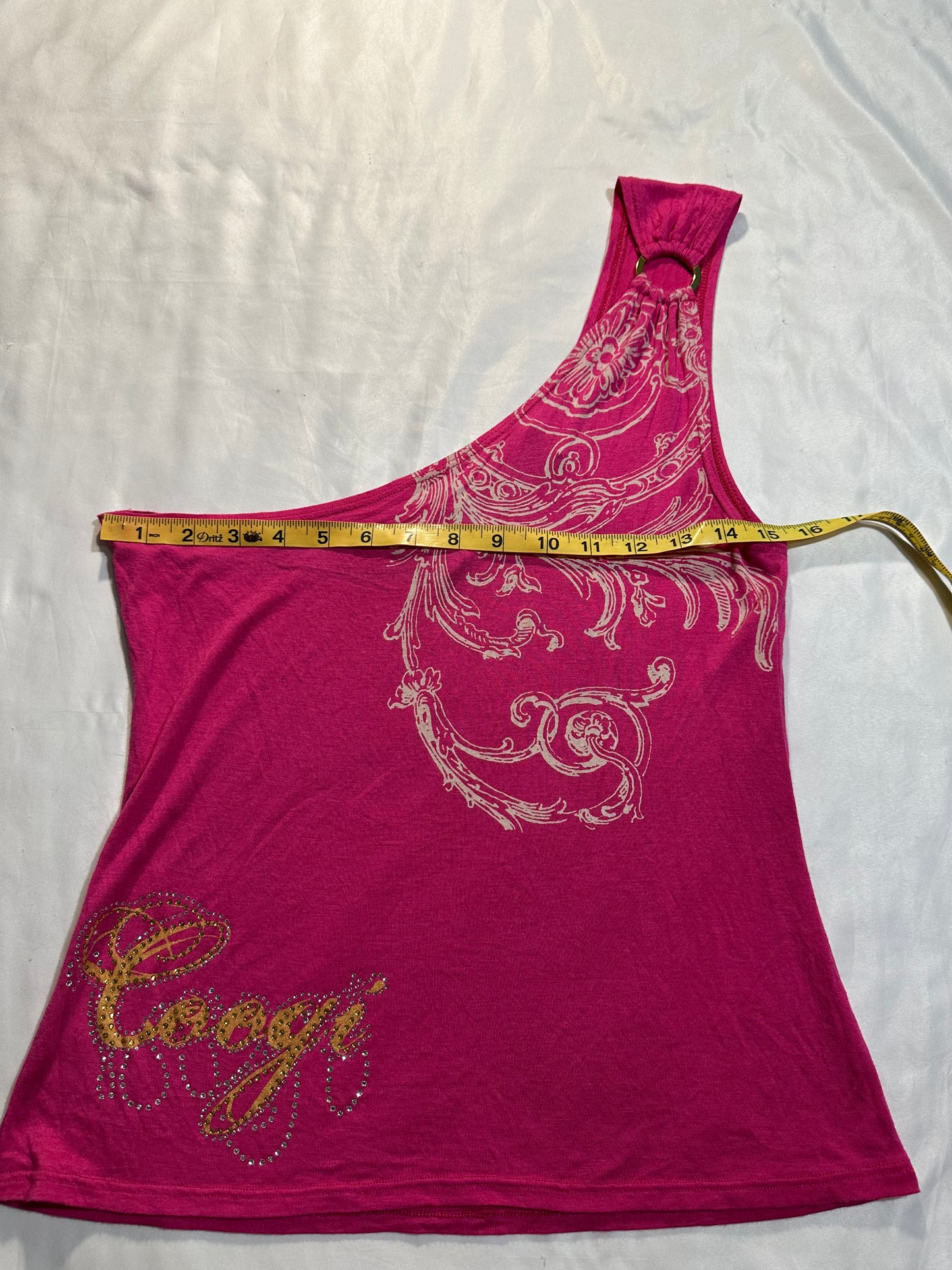 (M)early 2000s hot pink coogi one sleeved tank top