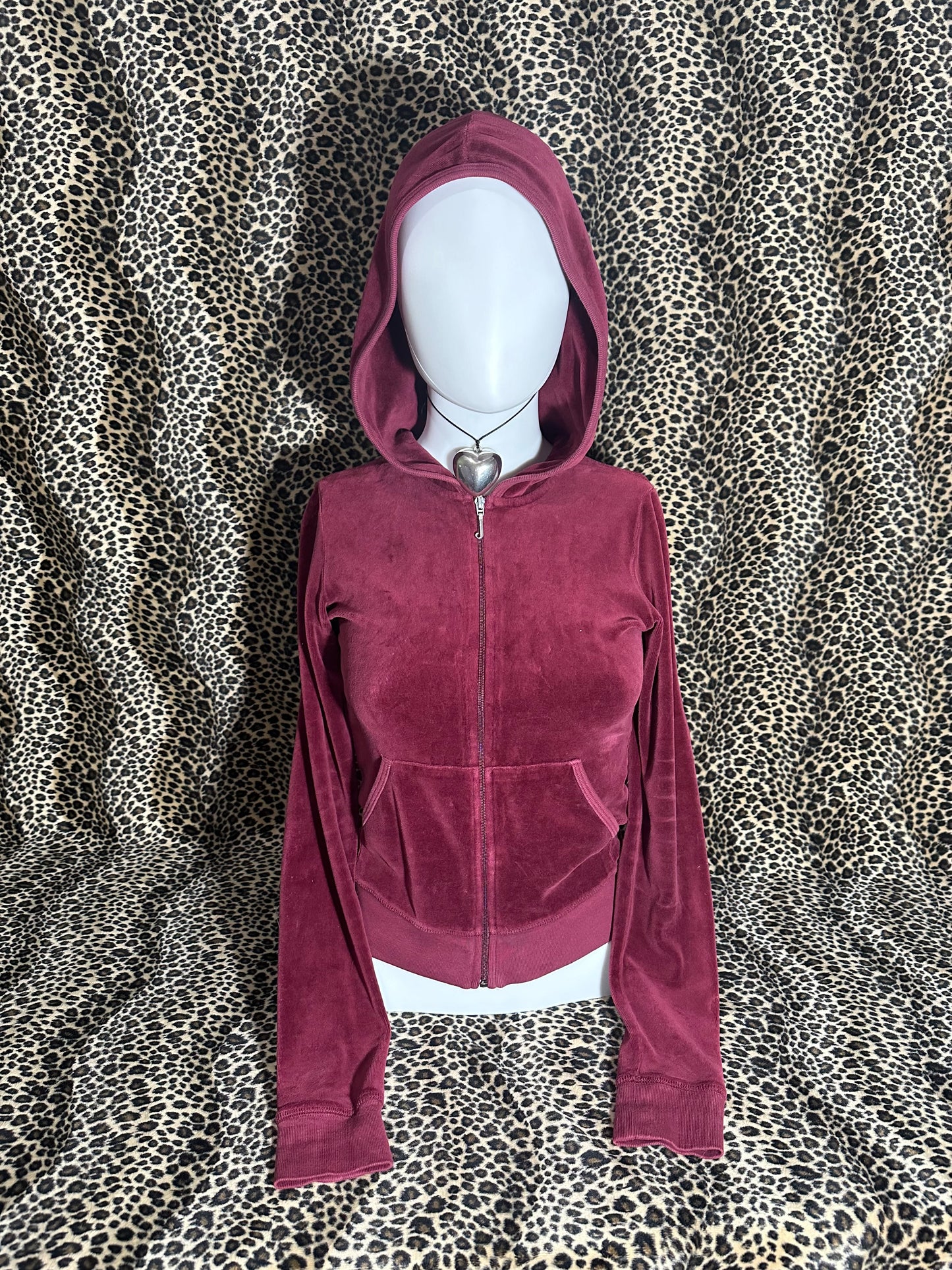 maroon velour juicy couture zipup