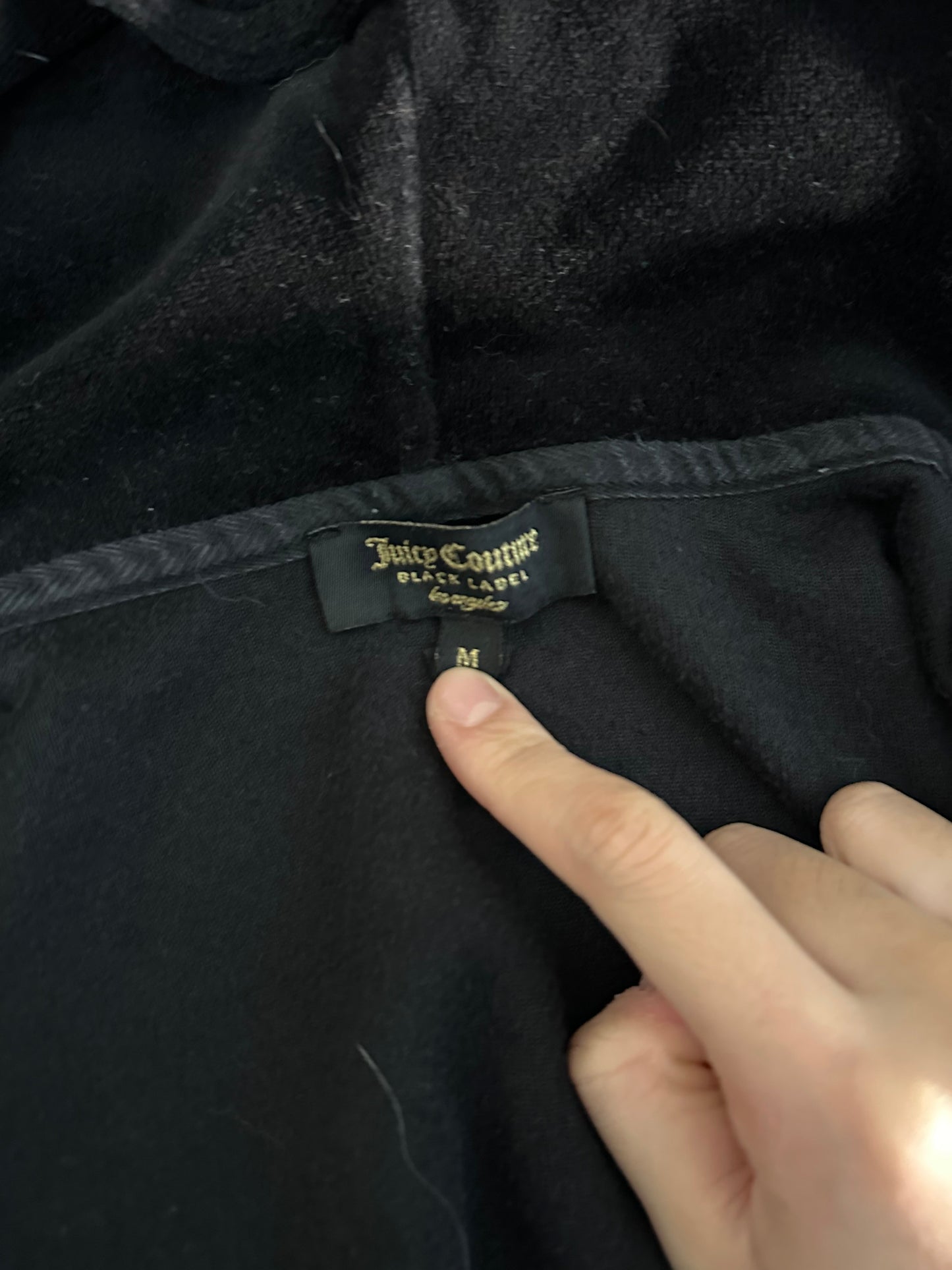 (M)juicy couture black velour zip up