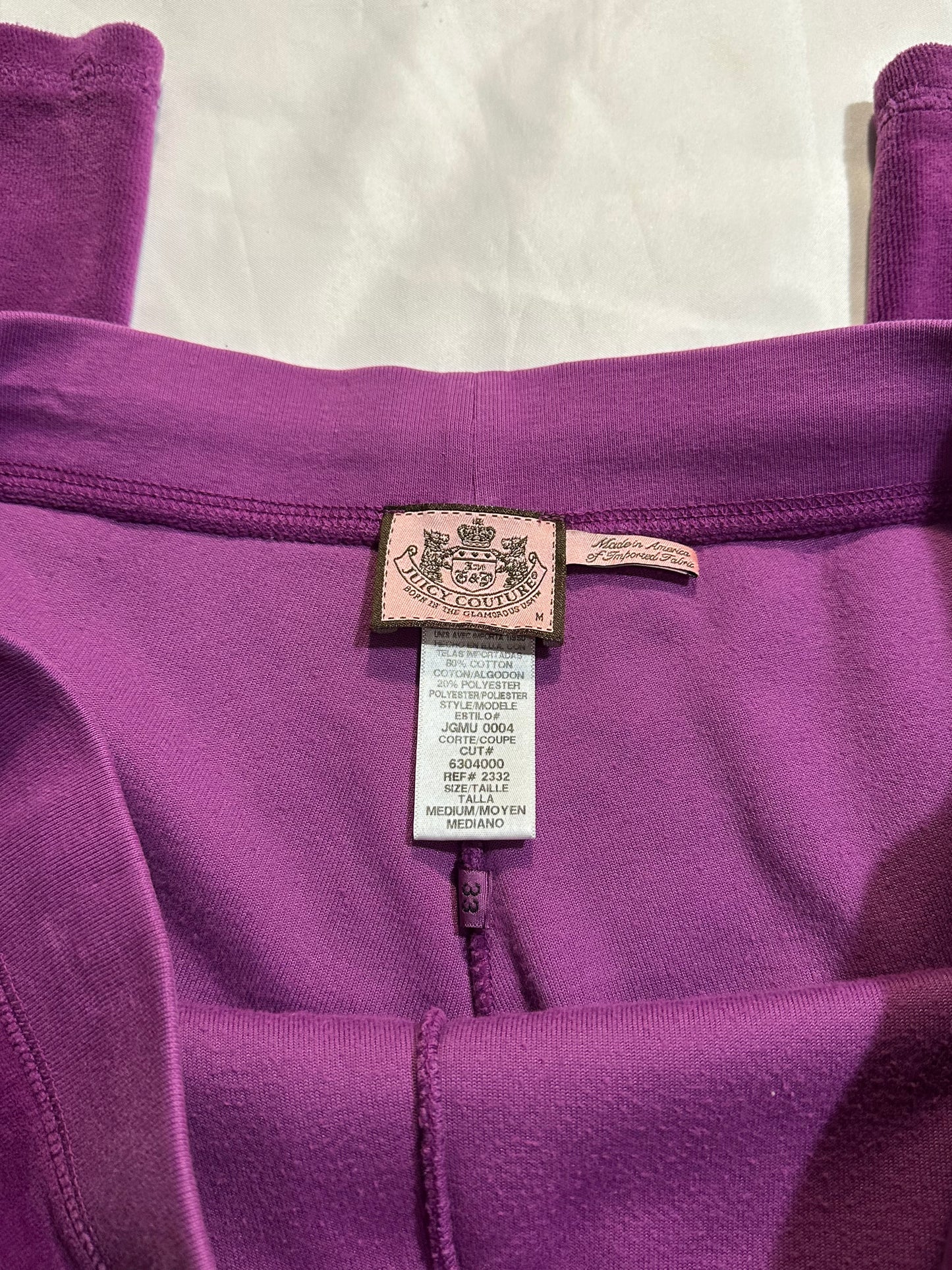 (M)magenta velour juicy couture flared sweats