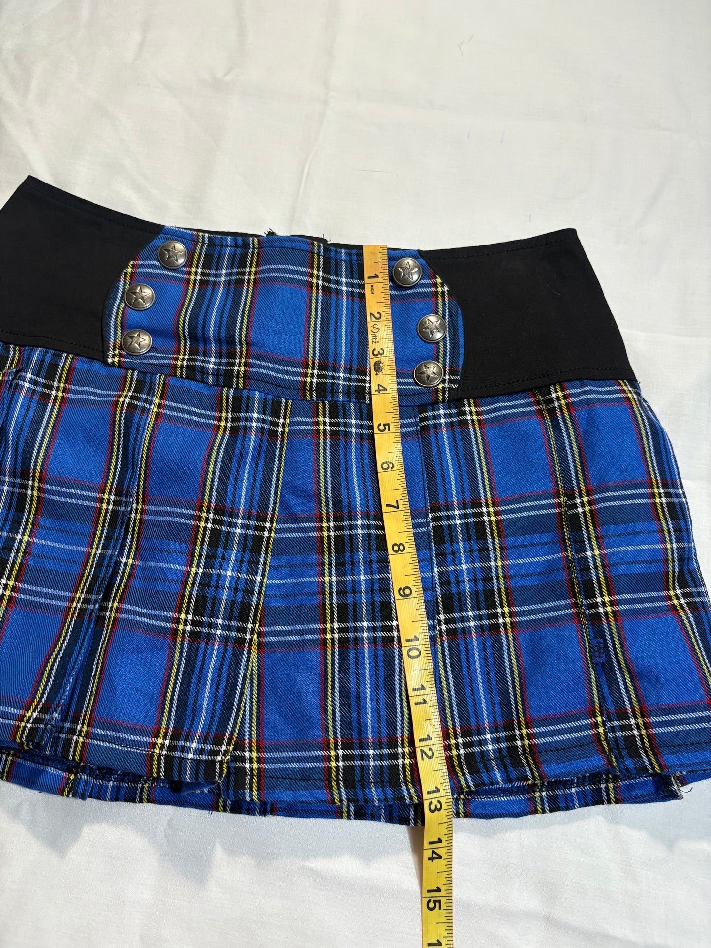 (M)vtg royal bones blue plaid pleated skirt