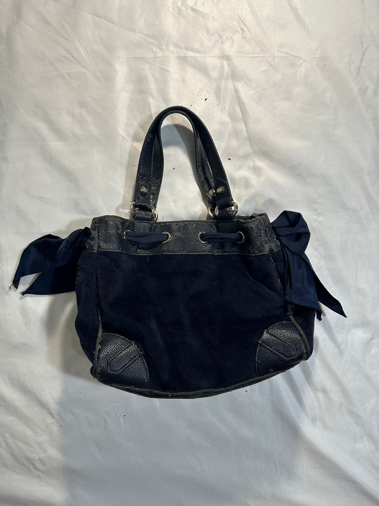 juicy couture navy velour mini daydreamer bag