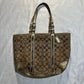 beige coach monogram tote purse