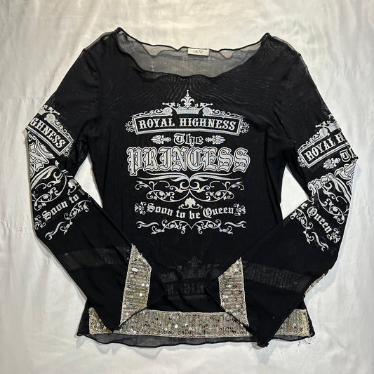 (XL)early 2000s caché princess mesh long sleeve