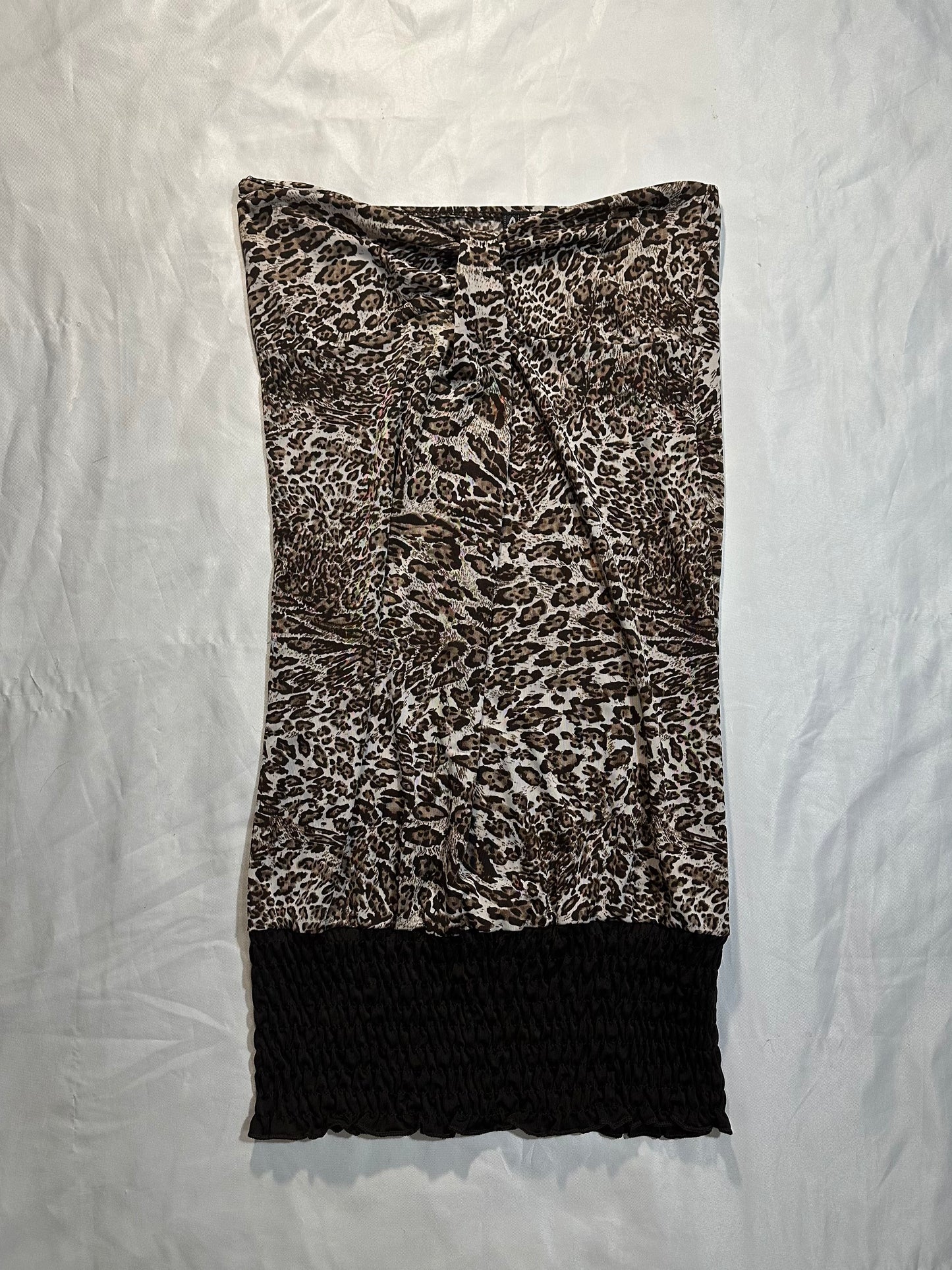 (M)vtg leopard print mini dress/tube top