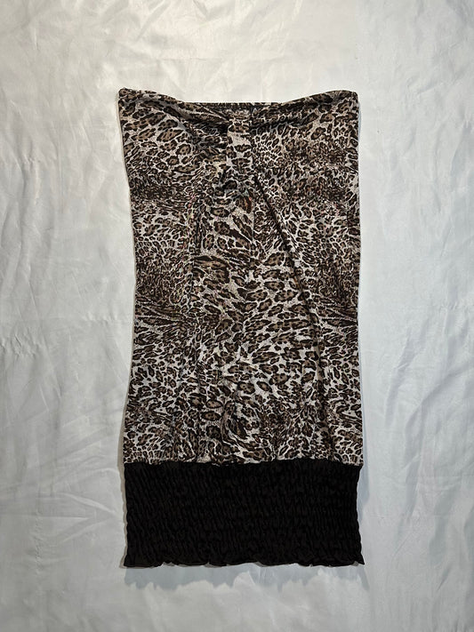 (M)vtg leopard print mini dress/tube top