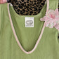 (XS)pink & green orchid tank top