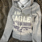 (XS)american eagle grey fitted zip up